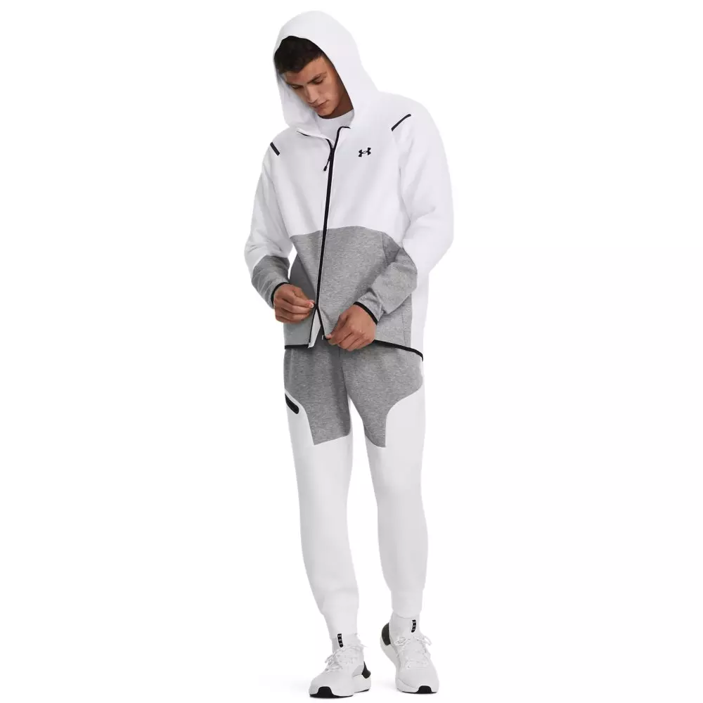 Under Armour Men's Unstoppable Fleece Full-Zip Jacket - White/Grey - WHITE/GREY