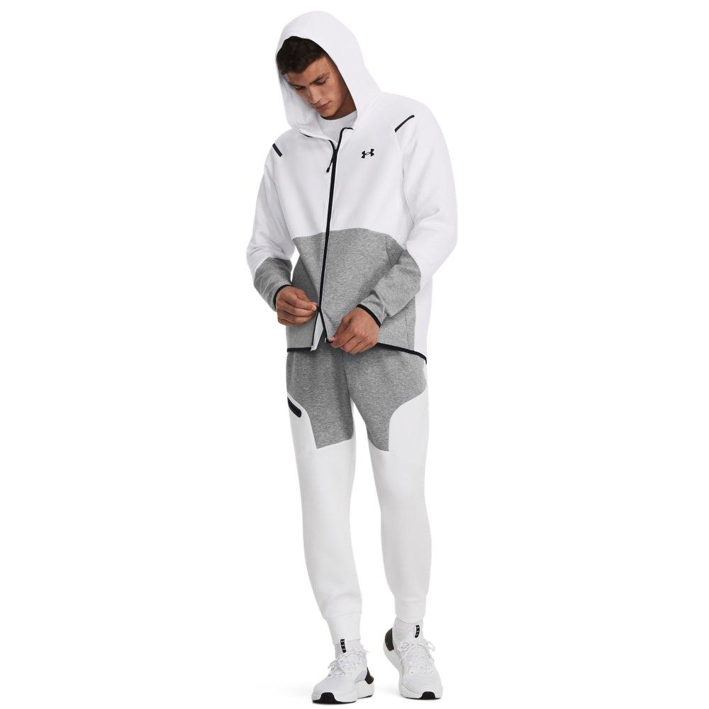 Under Armour Men's Unstoppable Fleece Full-Zip Jacket - WHITE/GREY Thumbnail View 4