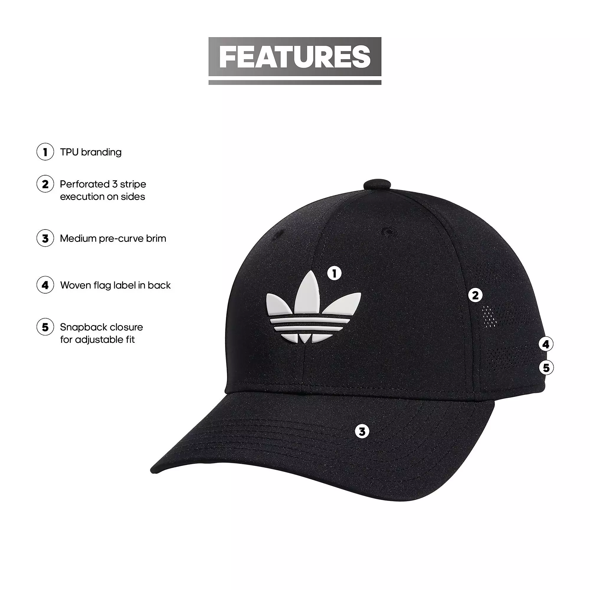 adidas Trefoil 5.0 Beacon Hat - BLACK