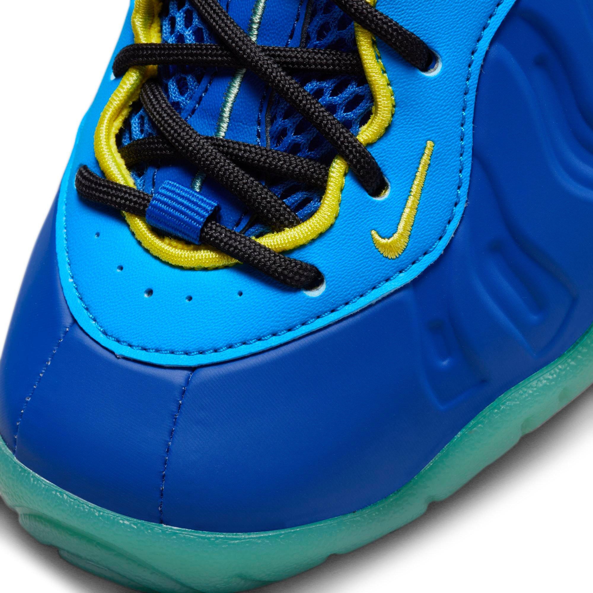 Nike Little Posite One "Game Royal/Yellow Strike/Laser Blue" Grade School Boys' Shoe - BLUE Thumbnail View 3
