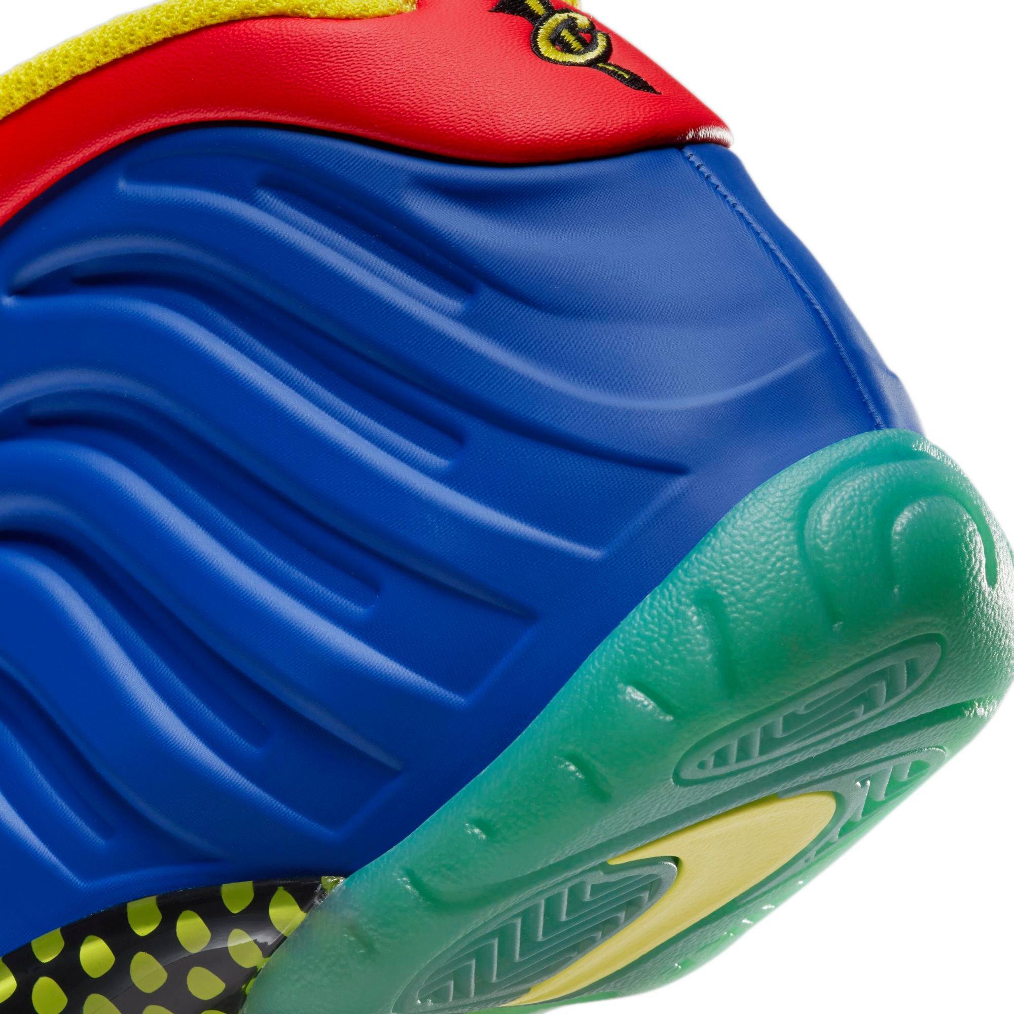 Nike Little Posite One "Game Royal/Yellow Strike/Laser Blue" Grade School Boys' Shoe - BLUE Thumbnail View 4