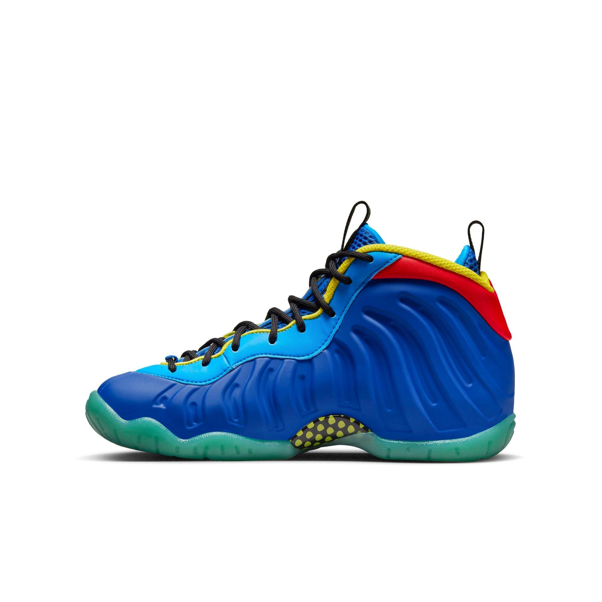 Nike Little Posite One "Game Royal/Yellow Strike/Laser Blue" Grade School Boys' Shoe - BLUE Thumbnail View 6
