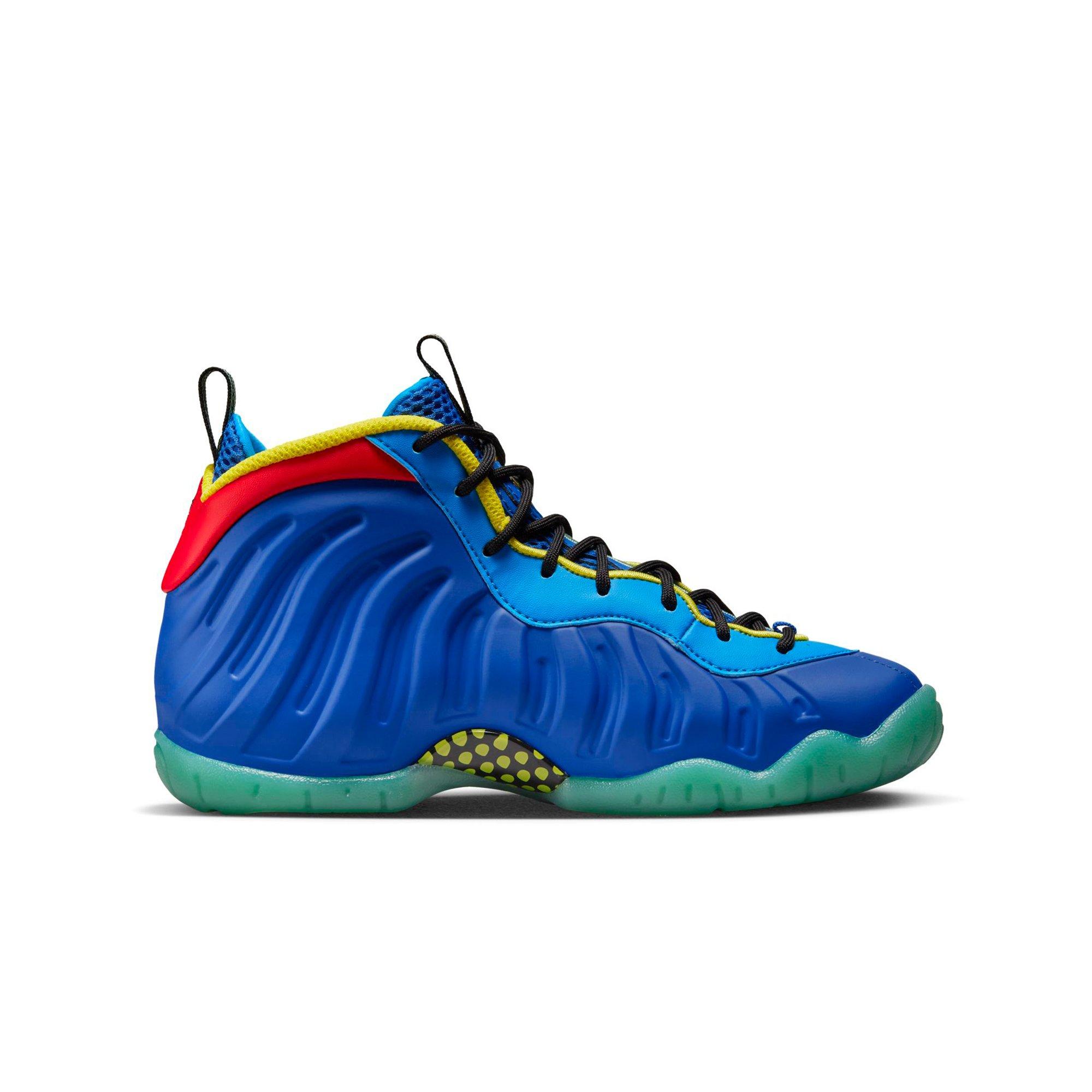 Nike Little Posite One "Game Royal/Yellow Strike/Laser Blue" Grade School Boys' Shoe - BLUE Thumbnail View 2
