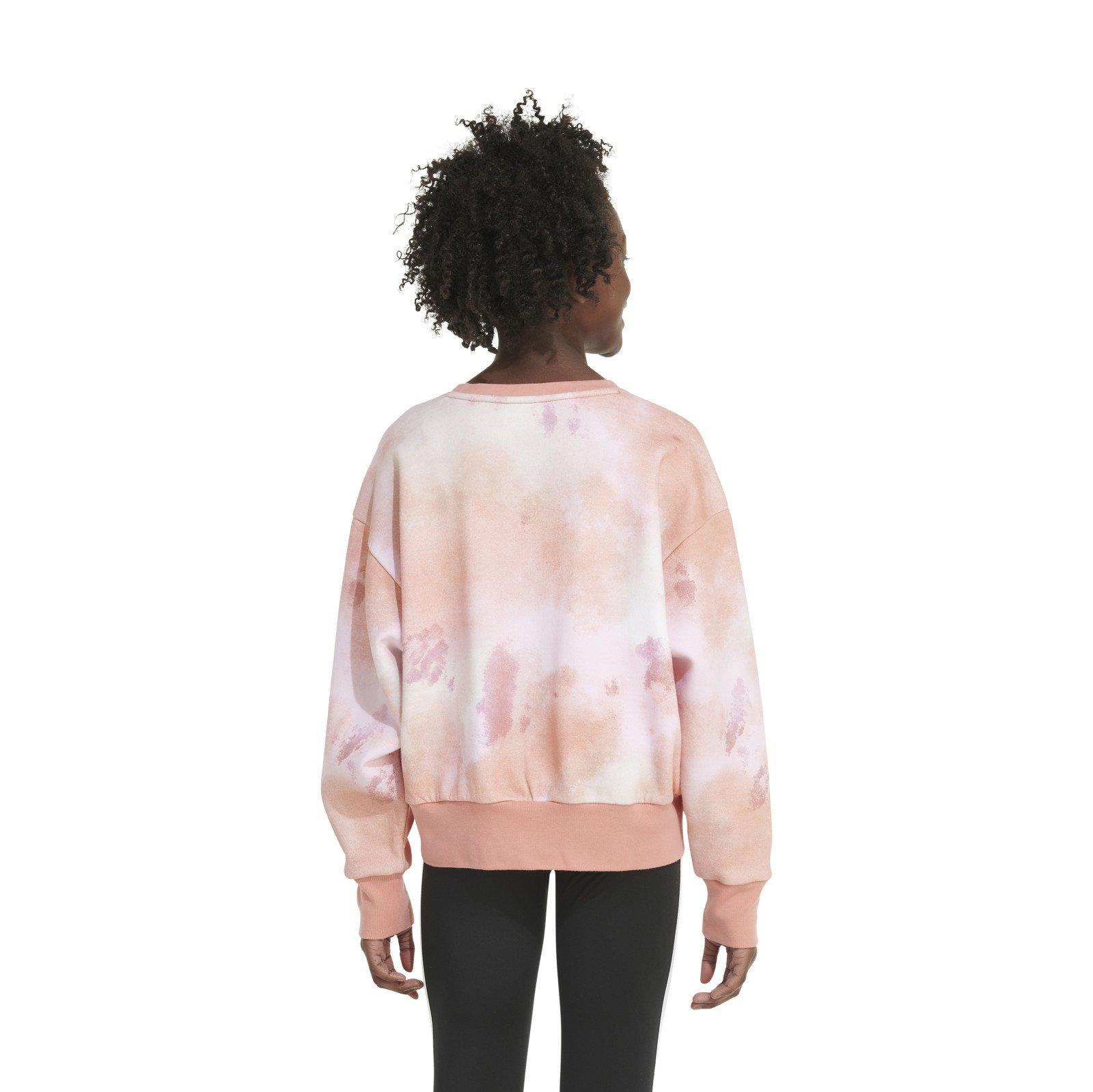 adidas Printed Crewneck Fleece Big Girls' Pink Pullover