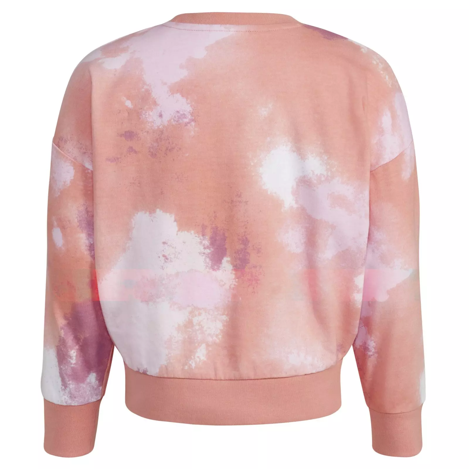 adidas Big Girls' Printed Crewneck Fleece Pullover - Pink - MULTI-COLOR