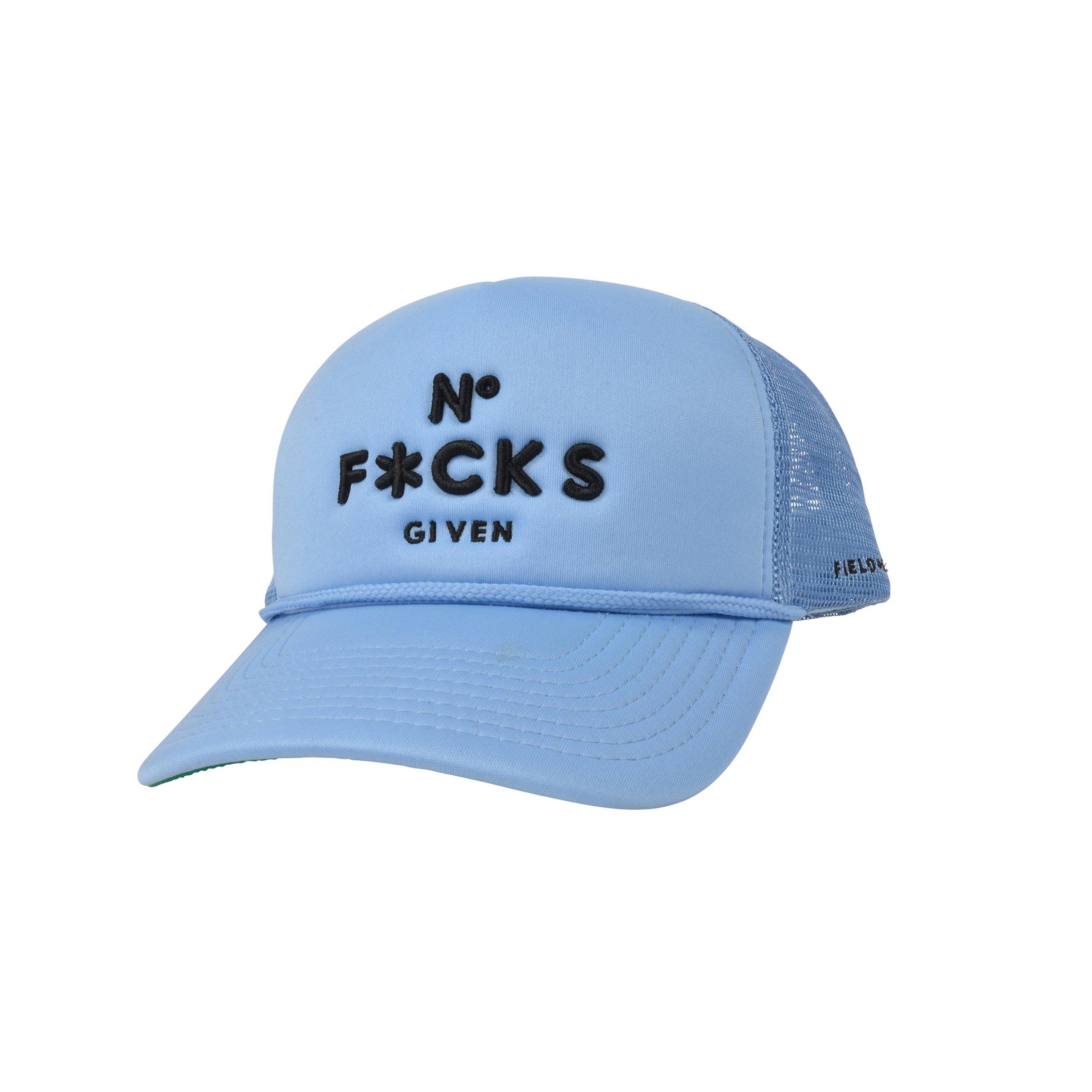 Field Grade No F*cks Given Trucker Snapback Hat-Light Blue - BLUE Thumbnail View 1