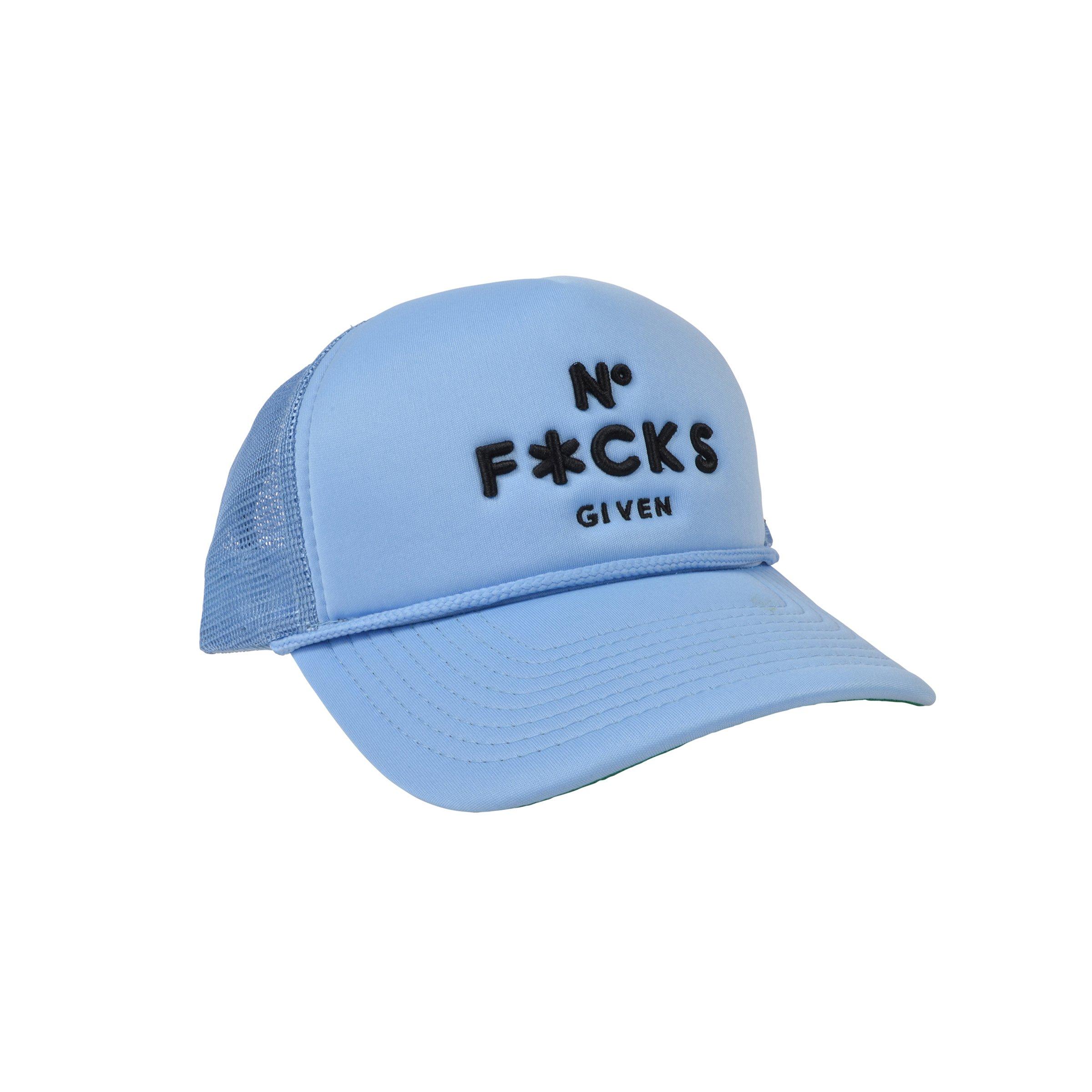 Field Grade No F*cks Given Trucker Snapback Hat-Light Blue - BLUE Thumbnail View 2