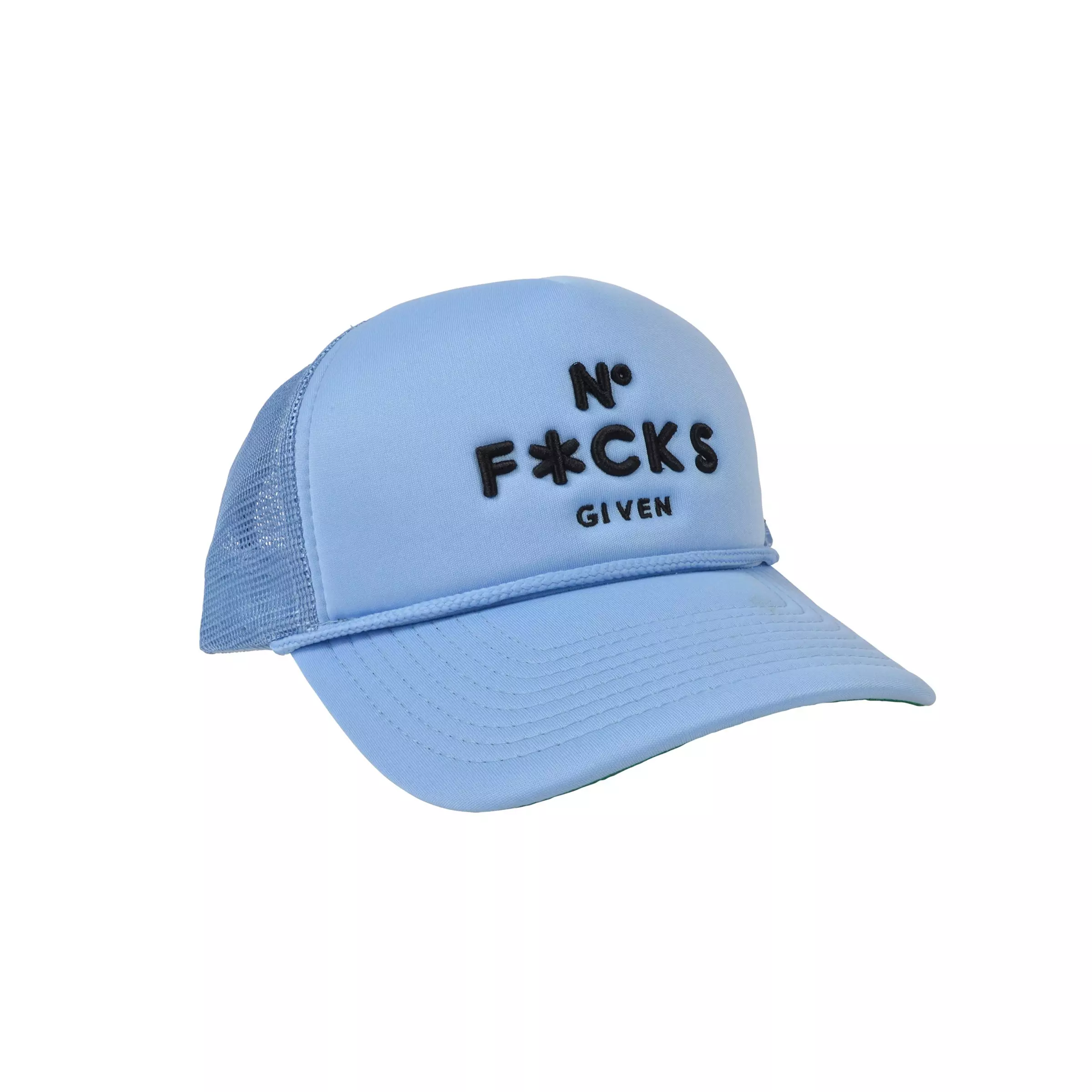 Field Grade No F*cks Given Trucker Snapback Hat-Light Blue - BLUE
