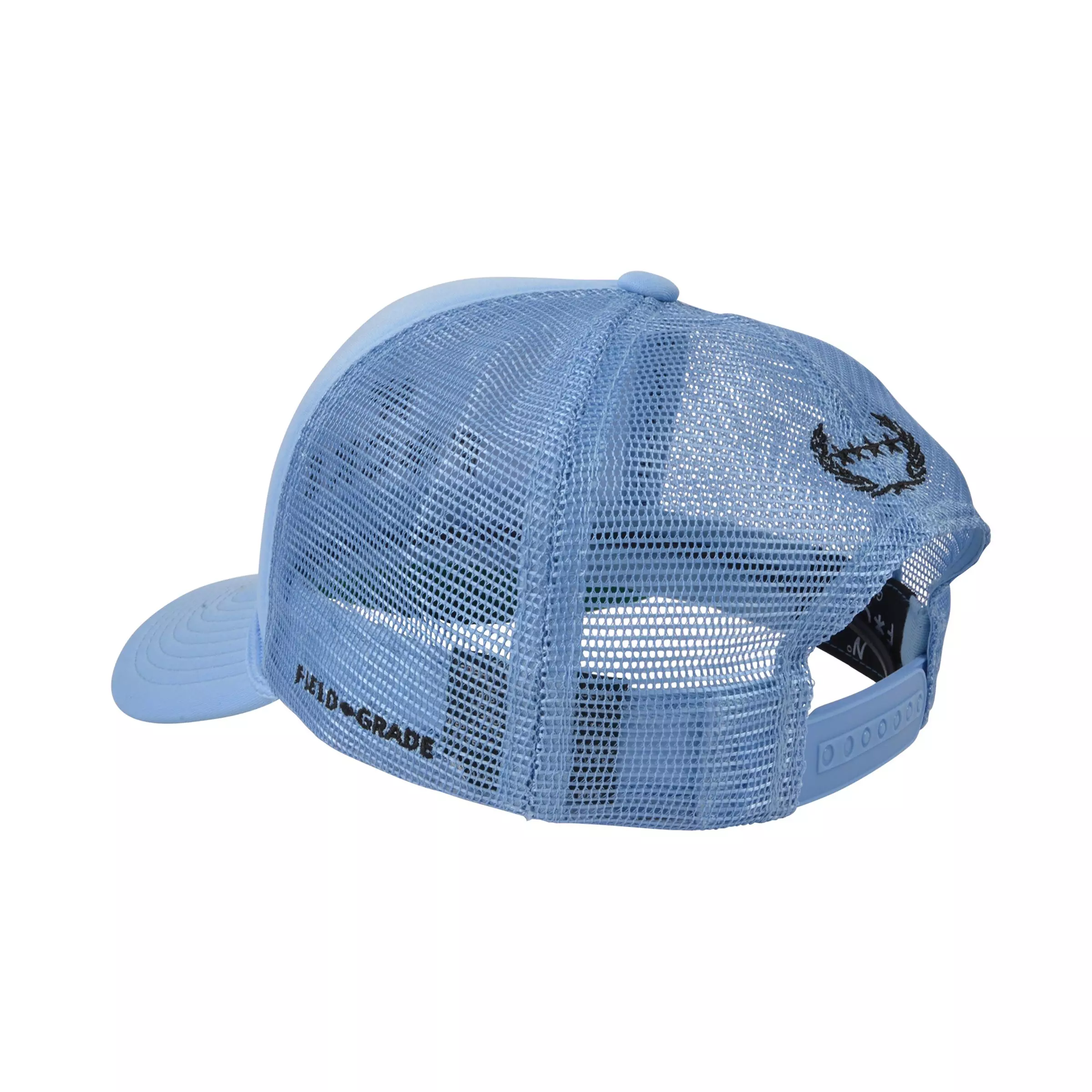 Field Grade No F*cks Given Trucker Snapback Hat-Light Blue - BLUE