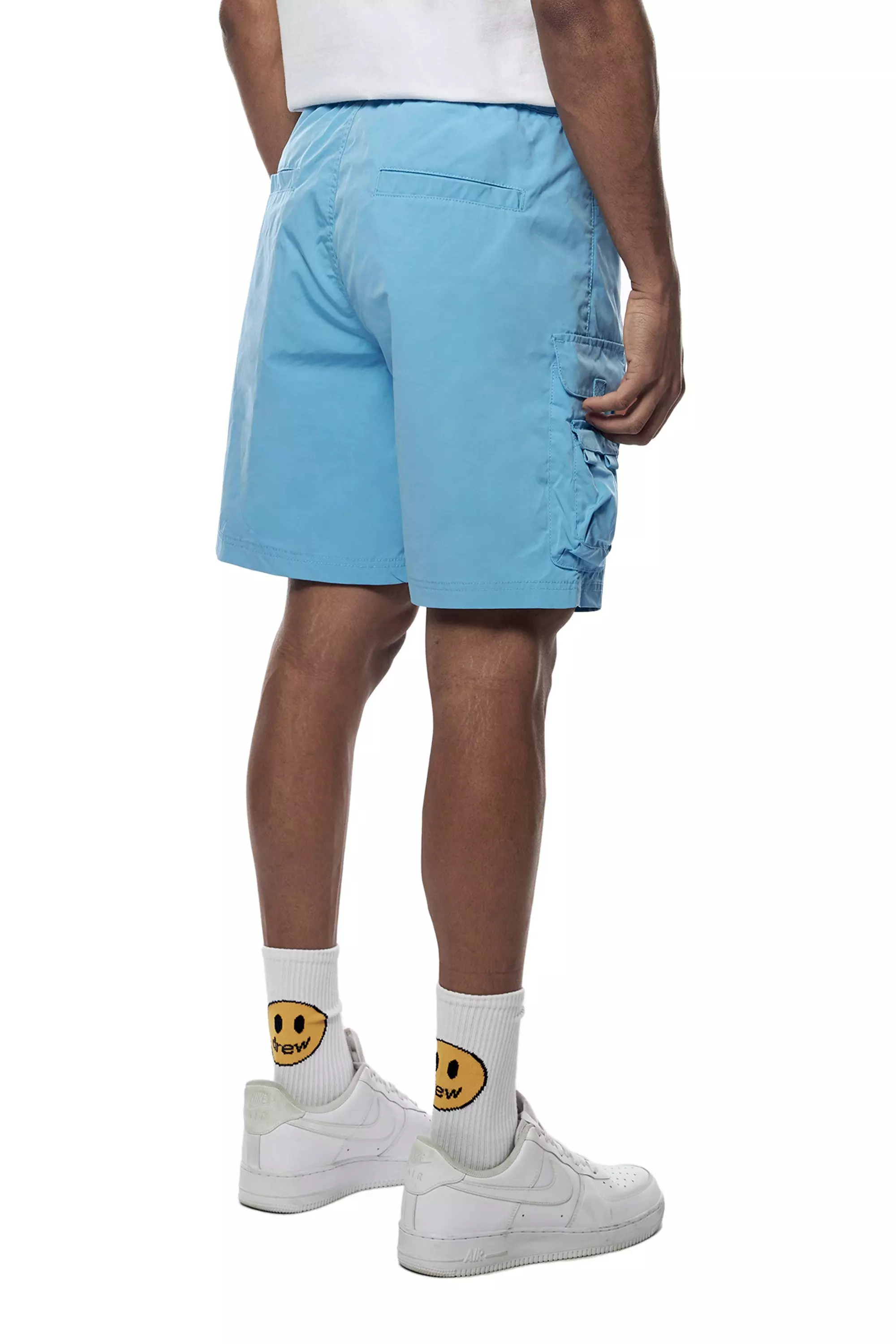 Smoke Rise Men's Printed Nylon Utility Cargo Shorts - Blue - BLUE