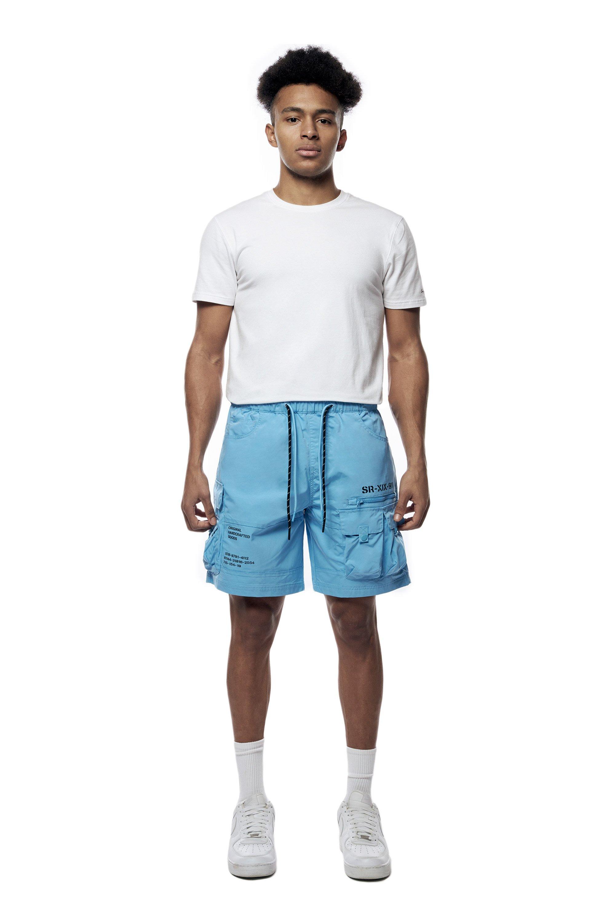 Smoke Rise Men's Printed Nylon Utility Cargo Shorts - Blue - BLUE Thumbnail View 6