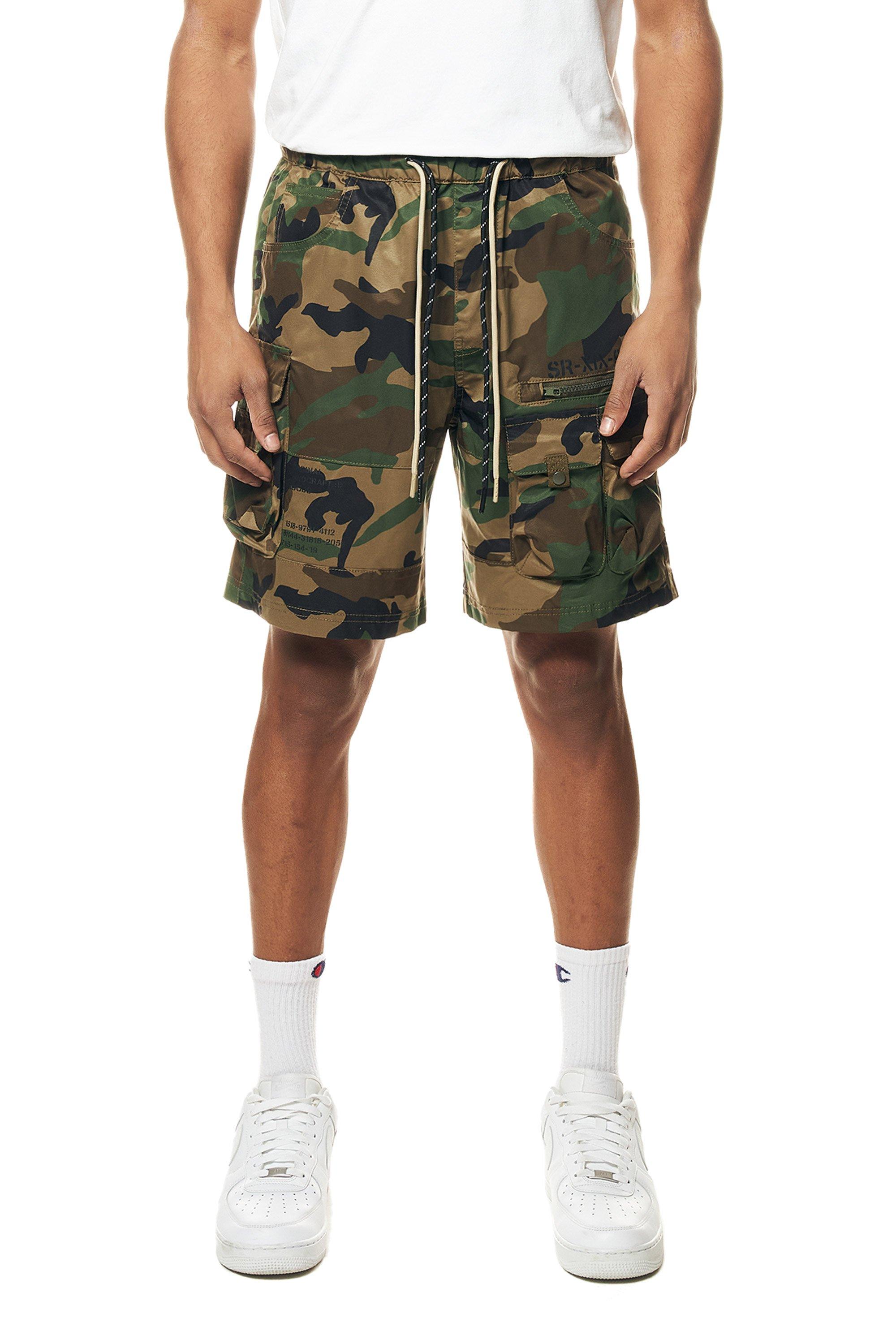 Smoke Rise Men's Printed Nylon Utility Cargo Shorts - Camo