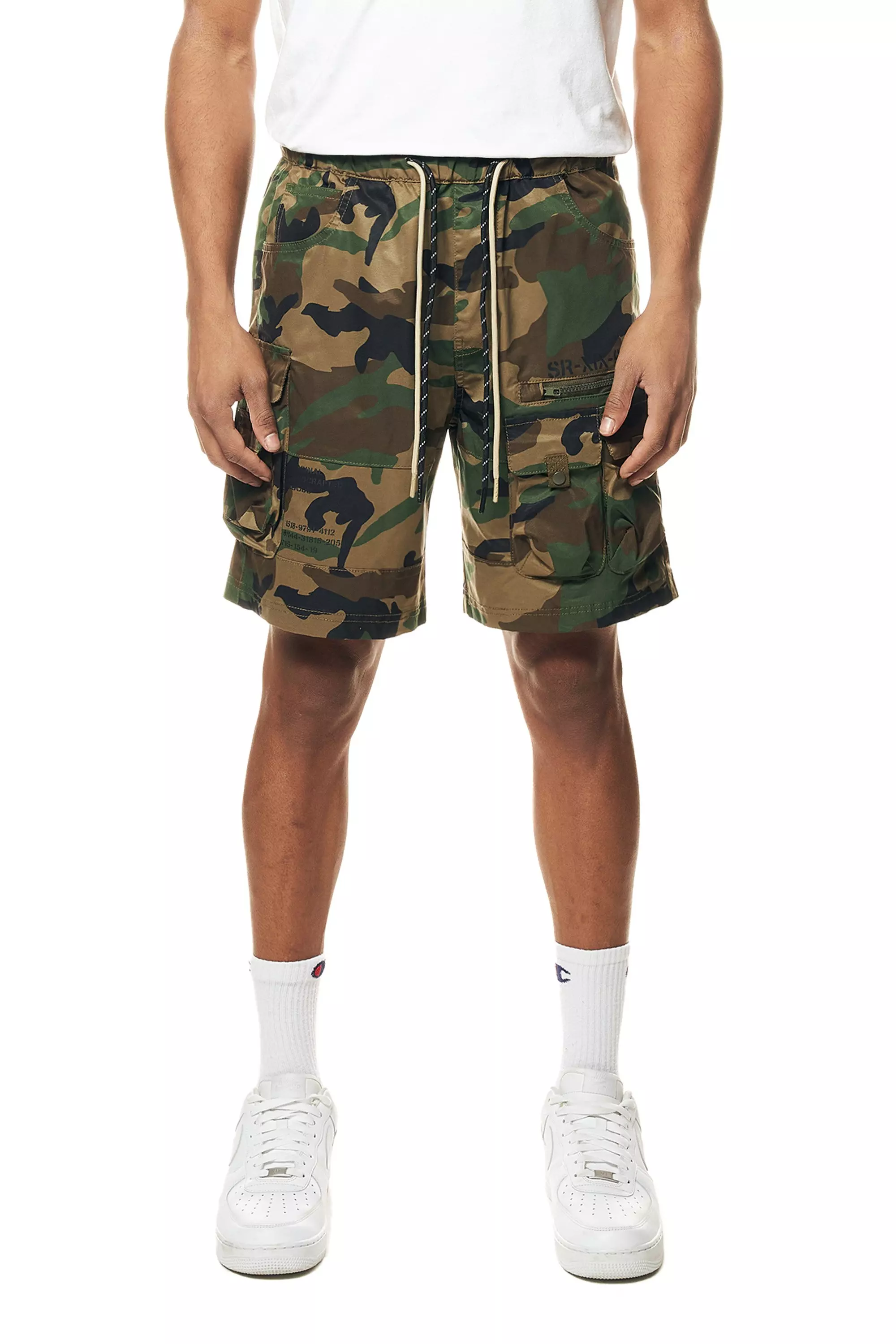 Smoke Rise Men's Printed Nylon Utility Cargo Shorts - Camo - CAMOUFLAGE