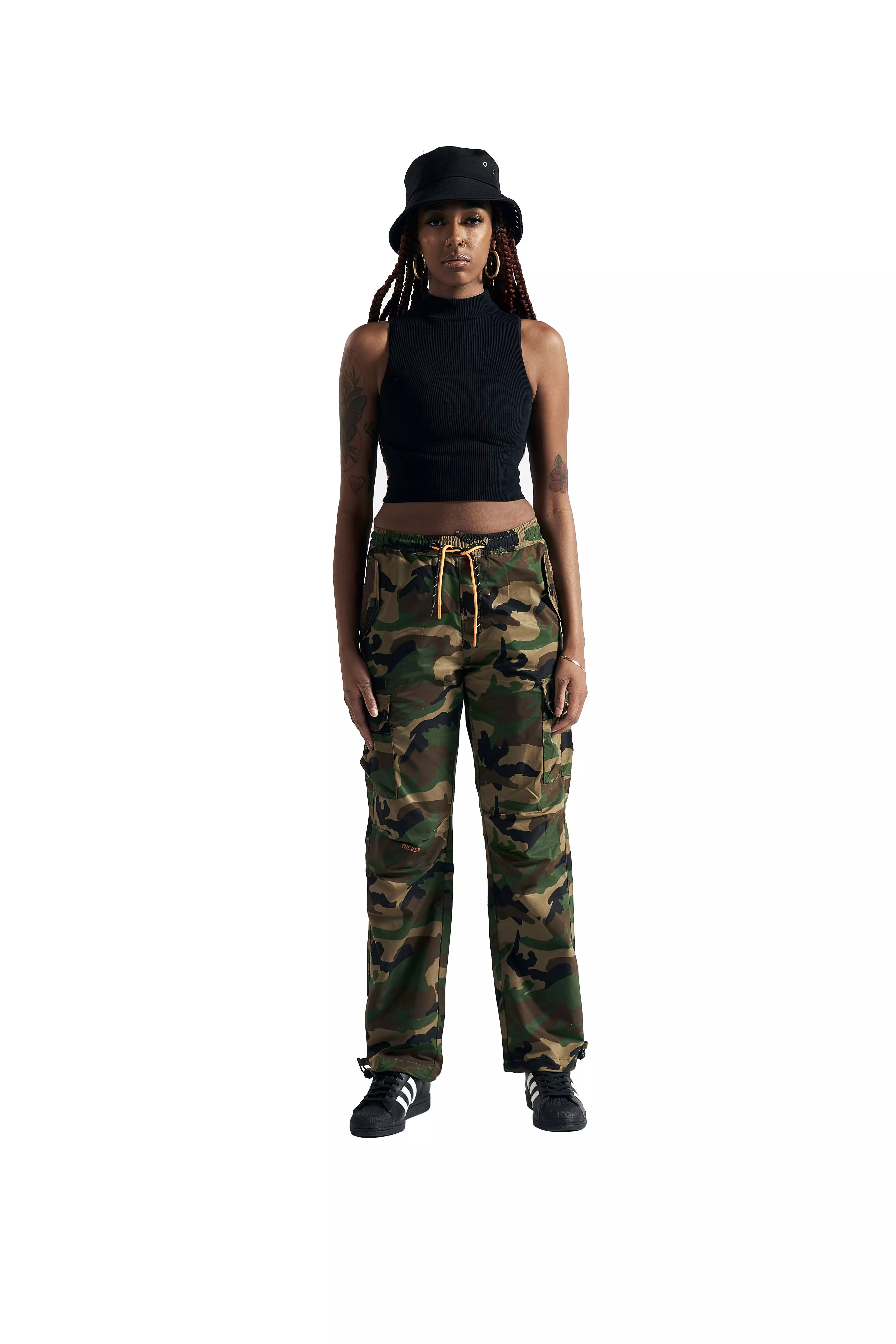 Smoke Rise Women's Slouch Straight Pants - Camo - CAMOUFLAGE