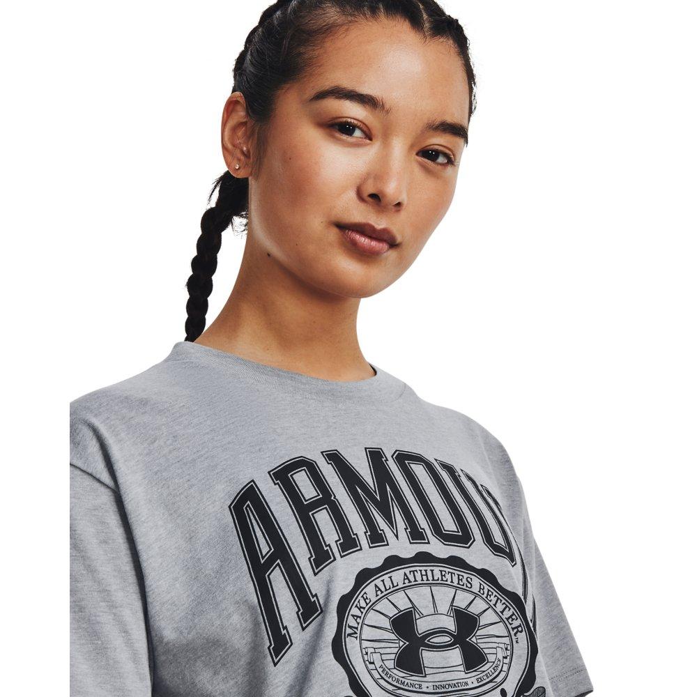 Under Armour Women's Collegiate Tee-Grey/Black - GREY/BLACK Thumbnail View 3