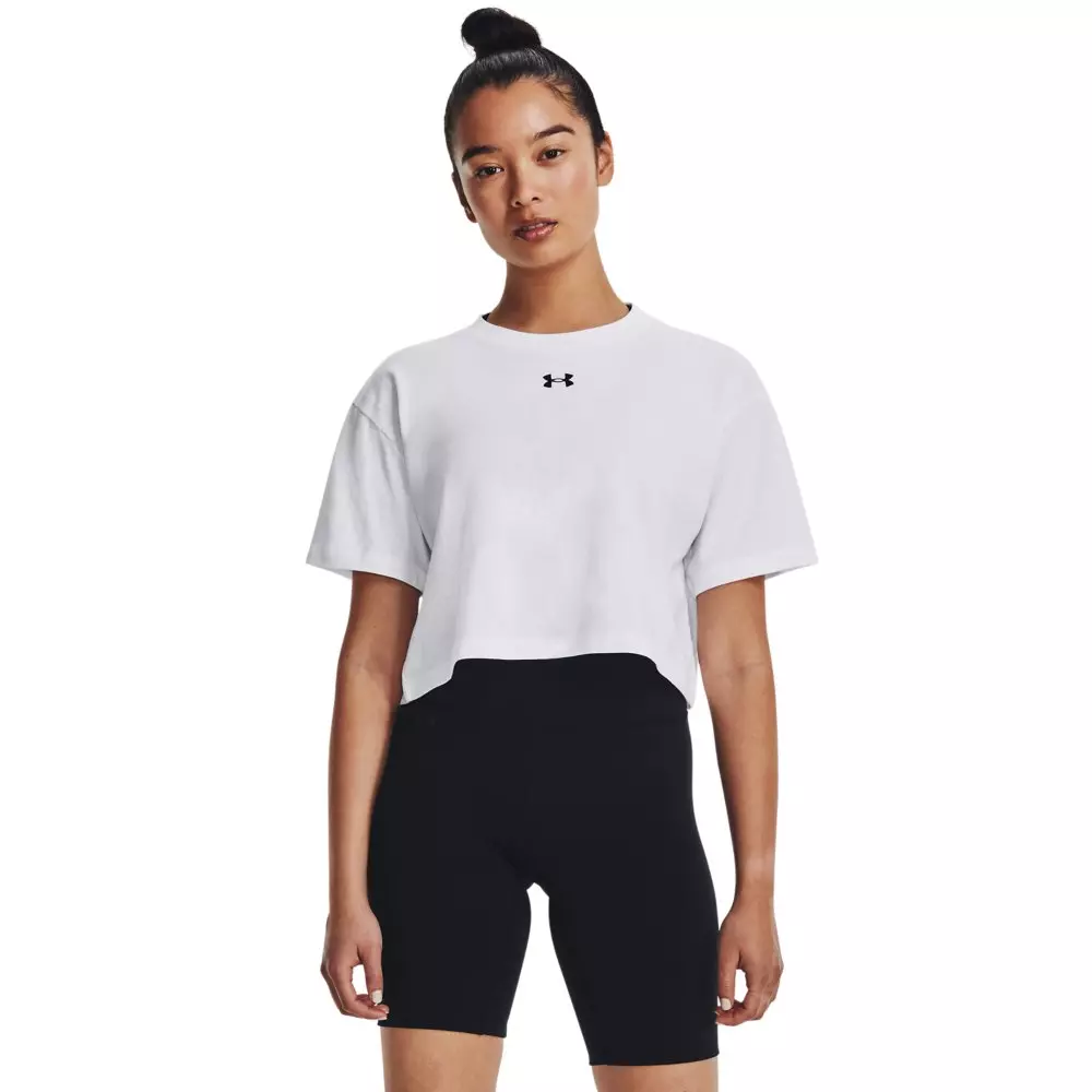 Under Armour Women's Crop Short-Sleeve Tee - WHITE