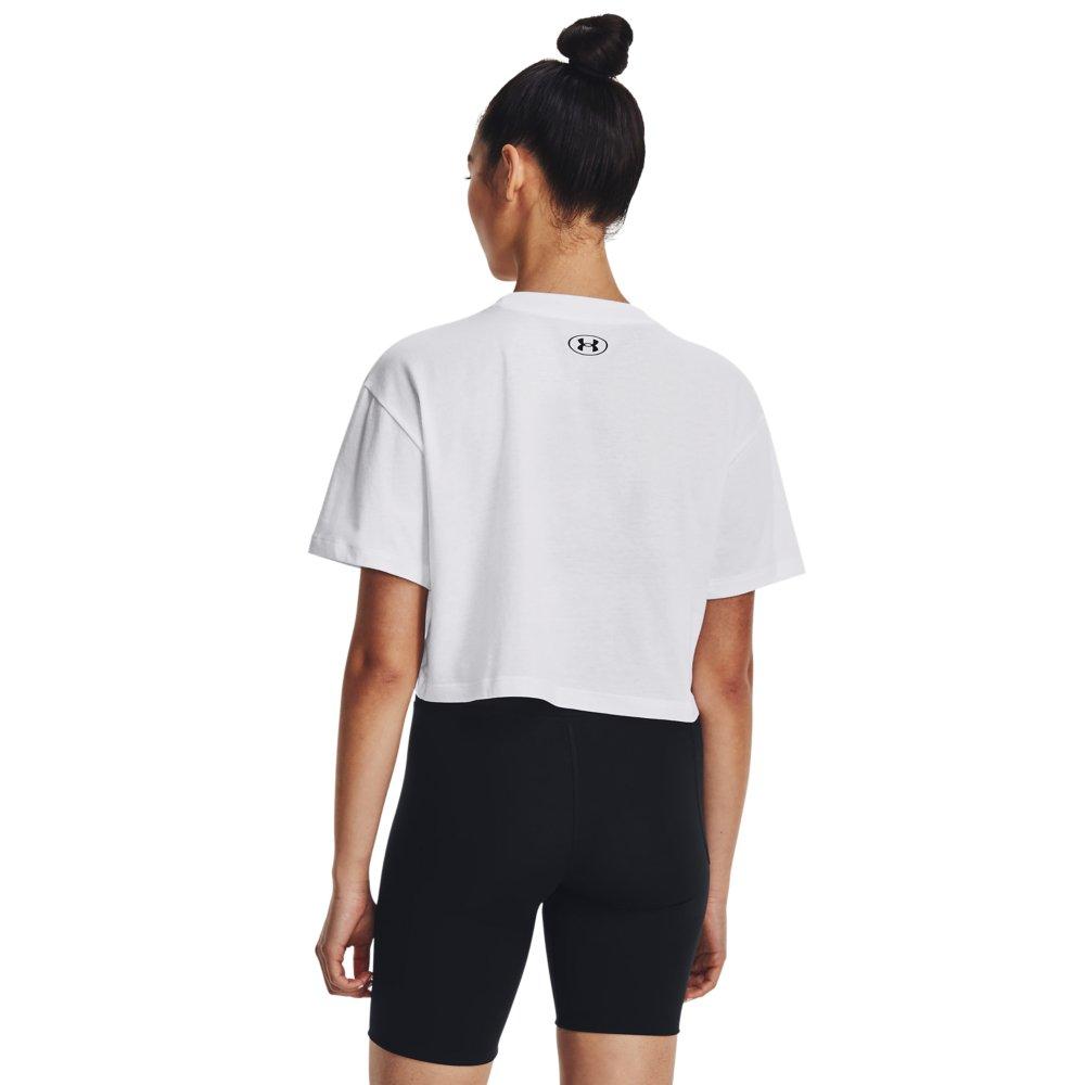 Under Armour Women's Crop Short-Sleeve Tee - WHITE Thumbnail View 2