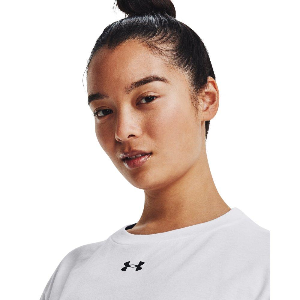 Under Armour Women's Crop Short-Sleeve Tee - WHITE Thumbnail View 3