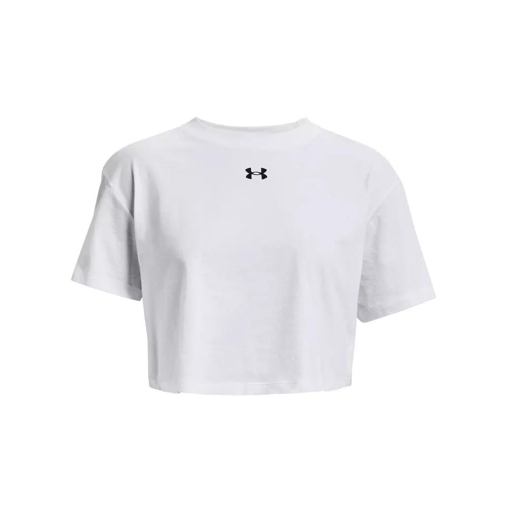 Under Armour Women's Crop Short-Sleeve Tee - WHITE