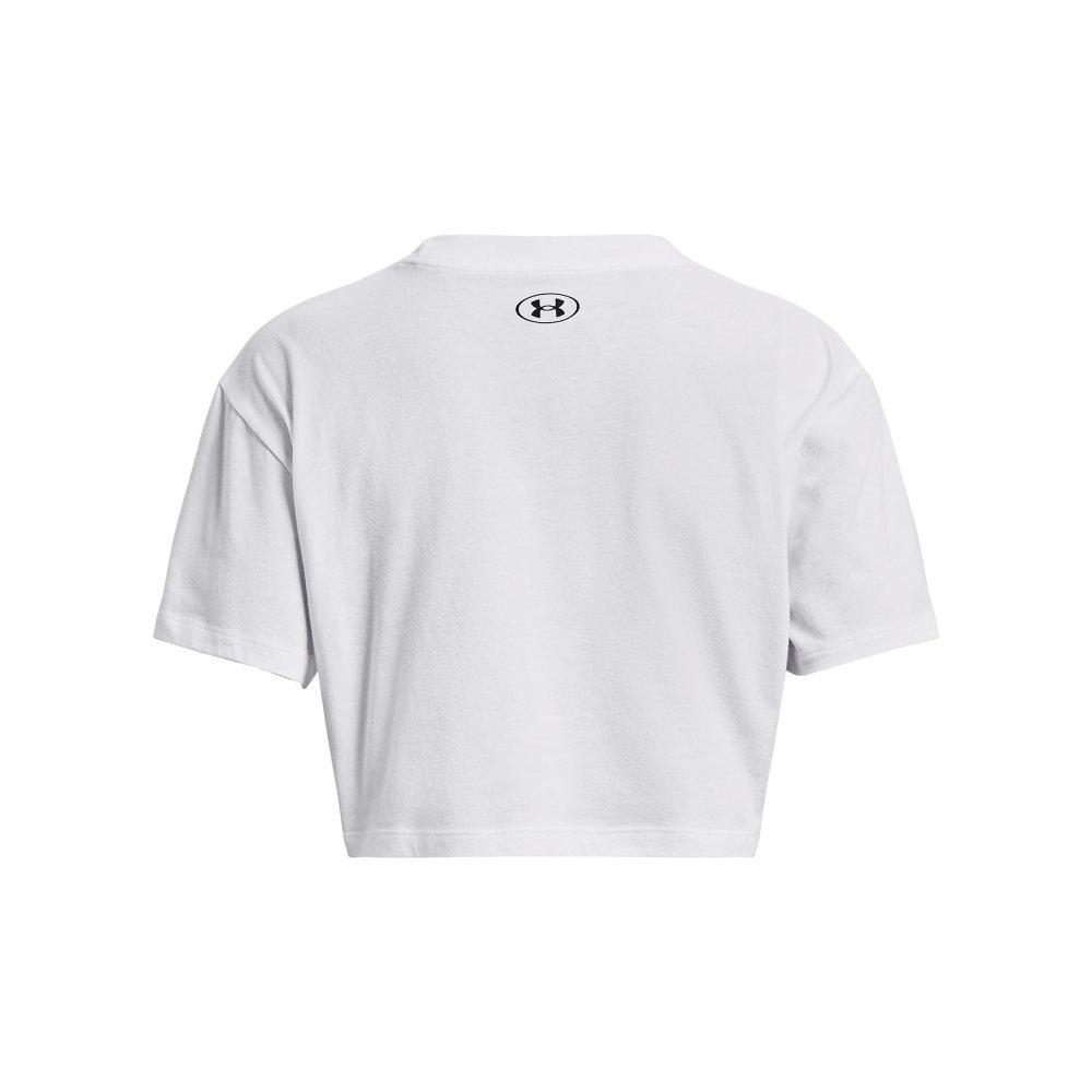 Under Armour Women's Crop Short-Sleeve Tee - WHITE Thumbnail View 6