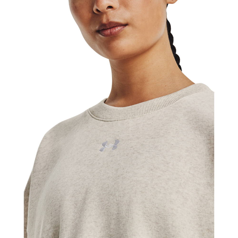 Under Armour Women's Rival Fleece Oversized Crew-Cream - CREAM Thumbnail View 3