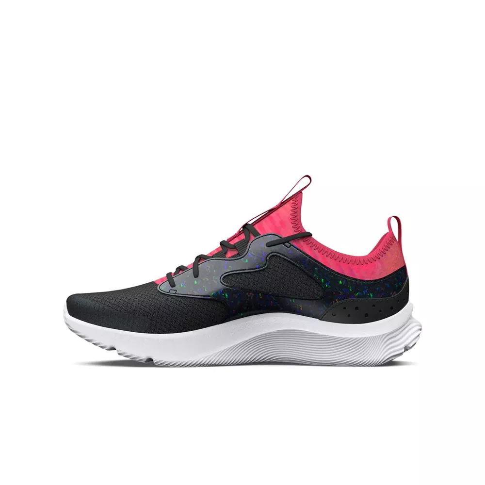 Under Armour Infinity 2.0 Printed "Black/Pink Shock" Grade School Girls' Running Shoe - BLACK/PINK
