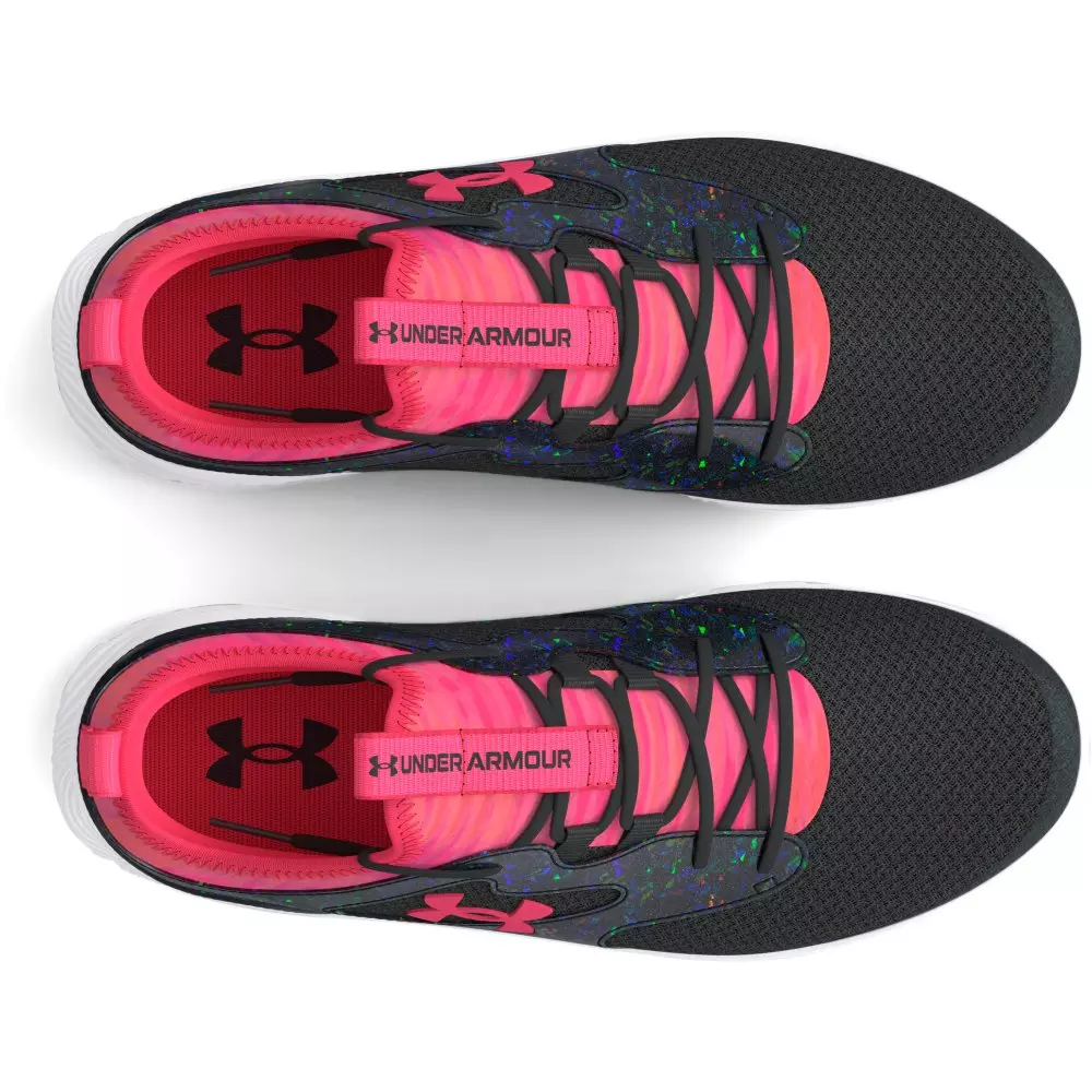 Under Armour Infinity 2.0 Printed "Black/Pink Shock" Grade School Girls' Running Shoe - BLACK/PINK