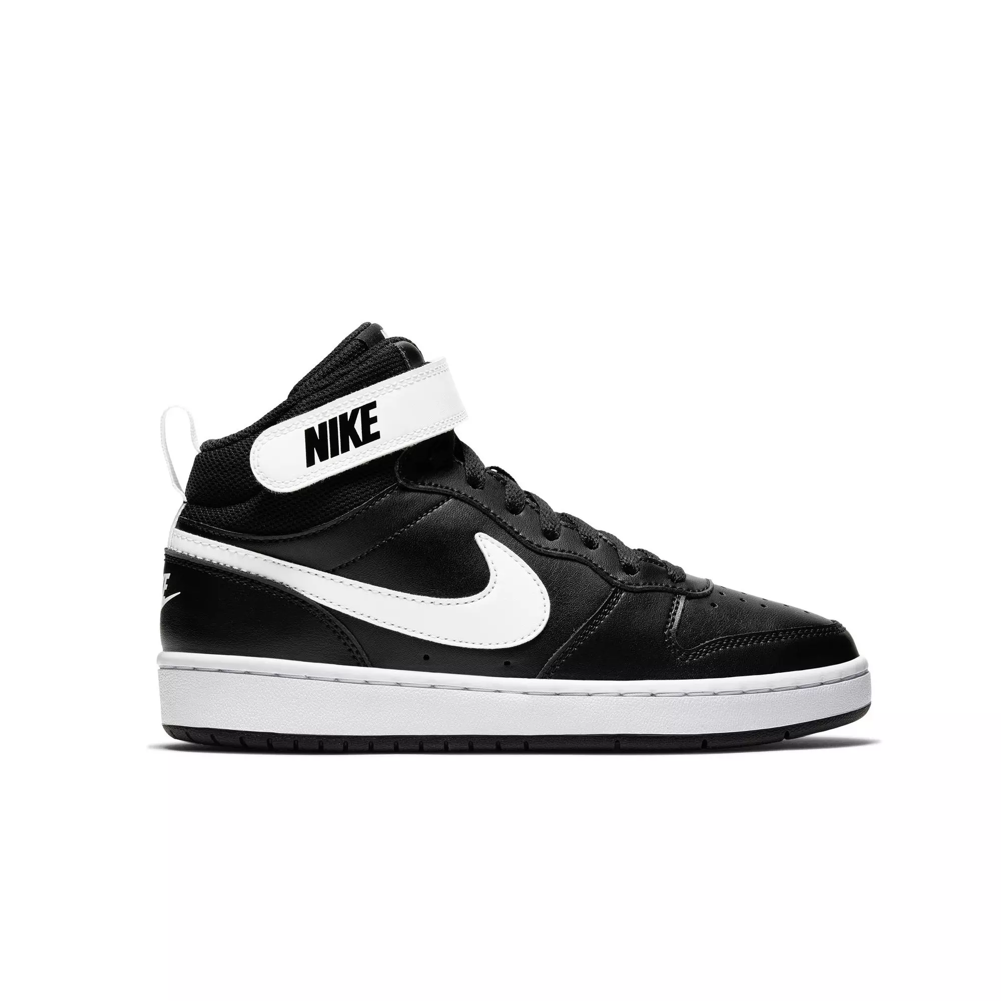 Nike Court Borough Mid 2 "Black/White" Grade School Boys' Shoe - BLACK/WHITE