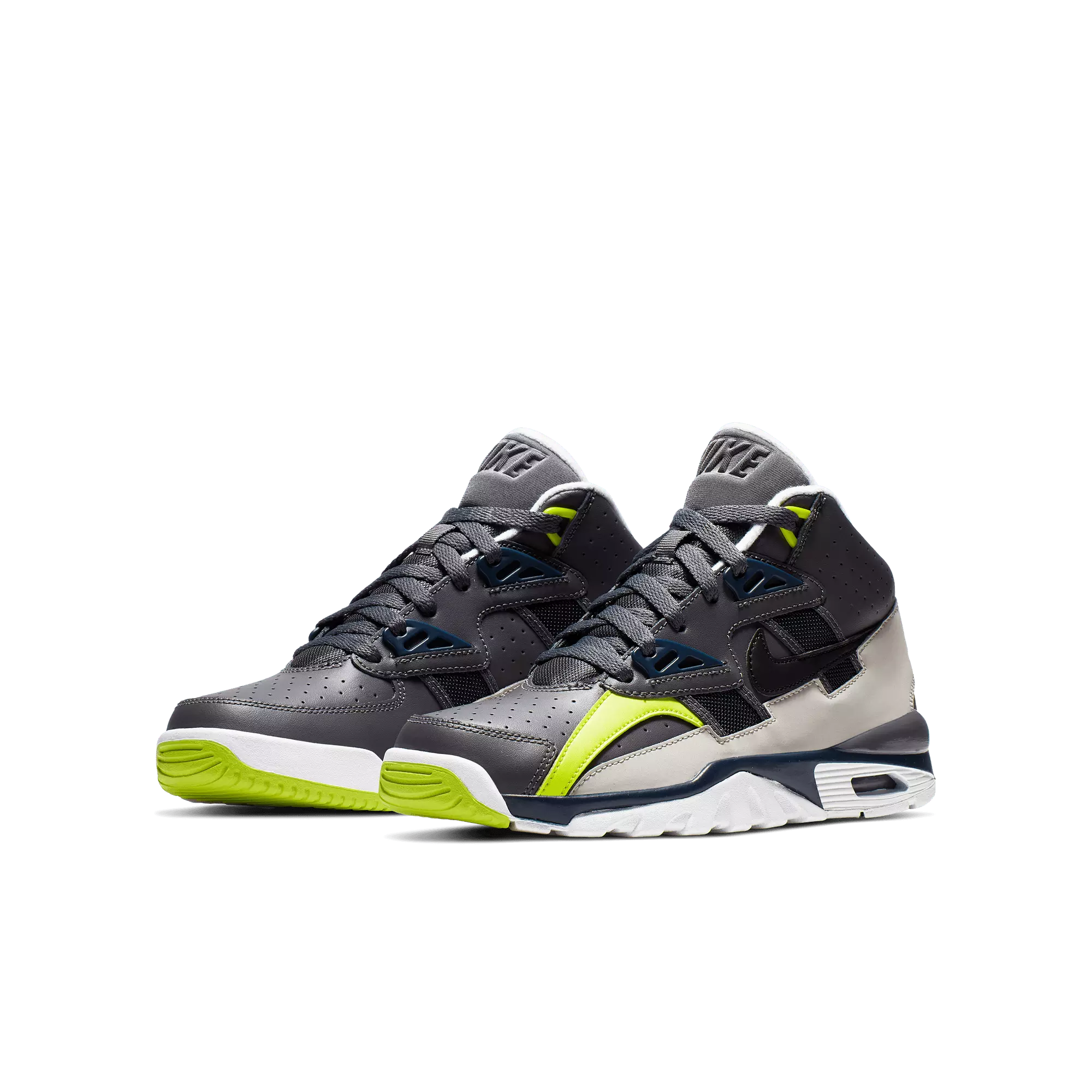 Nike Air Trainer SC "Dark Grey/Black/Midnight Navy/Volt" Grade School Boys' Shoe - BLACK/GREEN