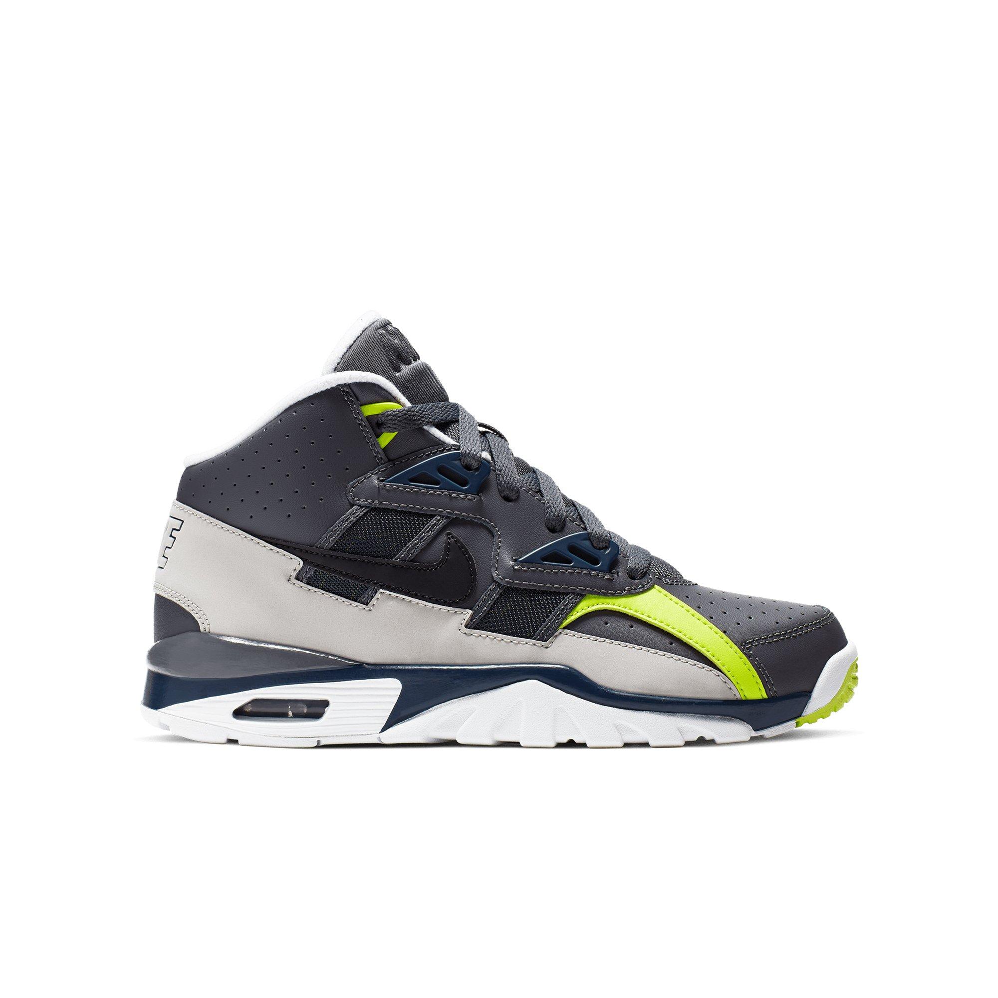 Nike Air Trainer SC "Dark Grey/Black/Midnight Navy/Volt" Grade School Boys' Shoe - BLACK/GREEN Thumbnail View 1