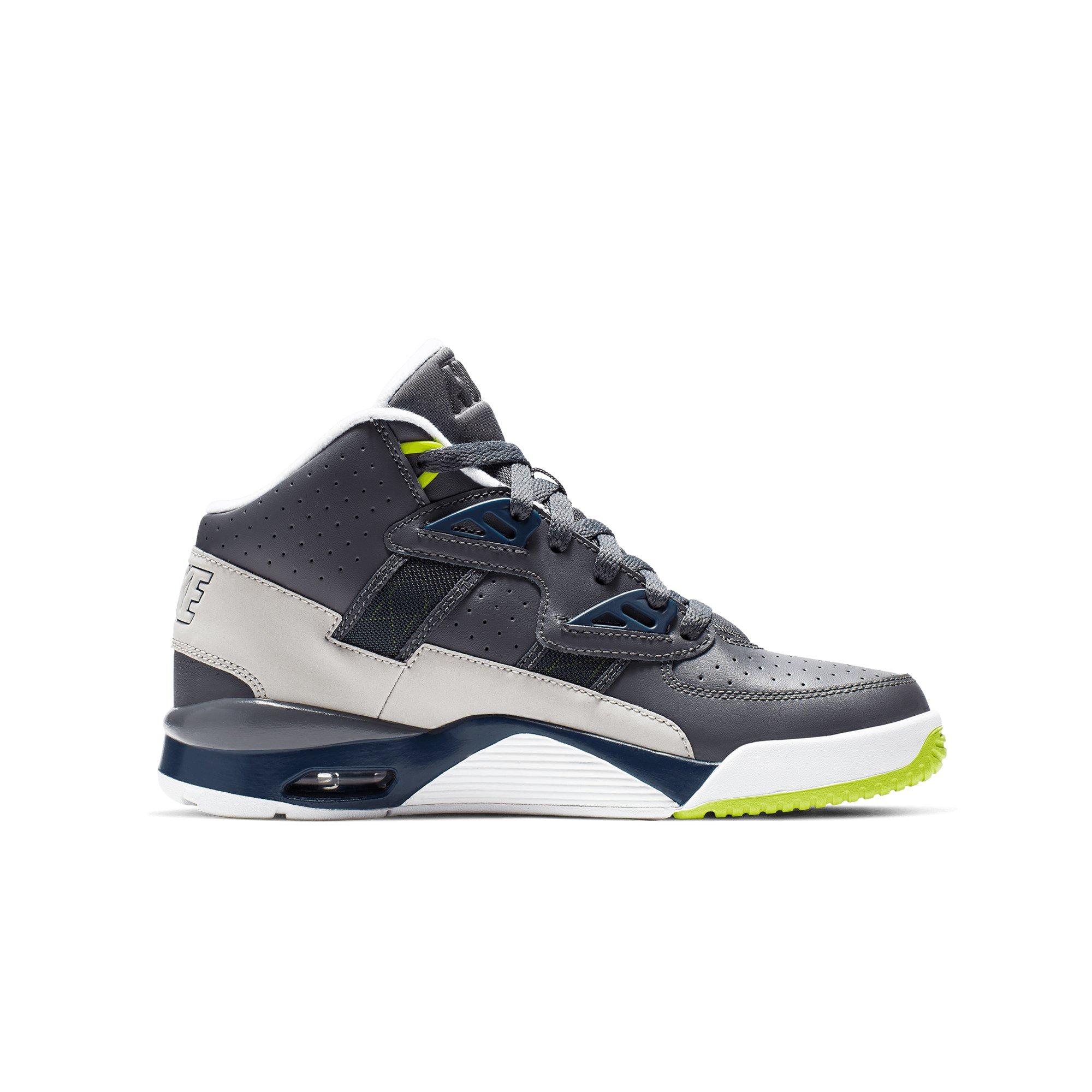 Nike Air Trainer SC "Dark Grey/Black/Midnight Navy/Volt" Grade School Boys' Shoe - BLACK/GREEN Thumbnail View 2