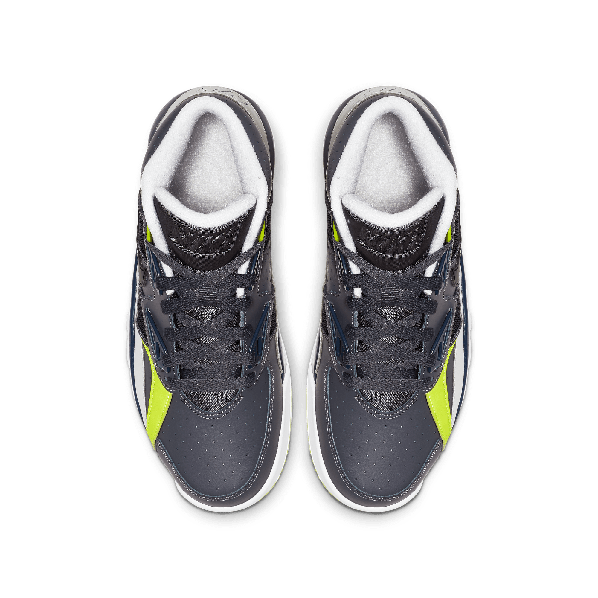 Nike Air Trainer SC "Dark Grey/Black/Midnight Navy/Volt" Grade School Boys' Shoe - BLACK/GREEN Thumbnail View 6