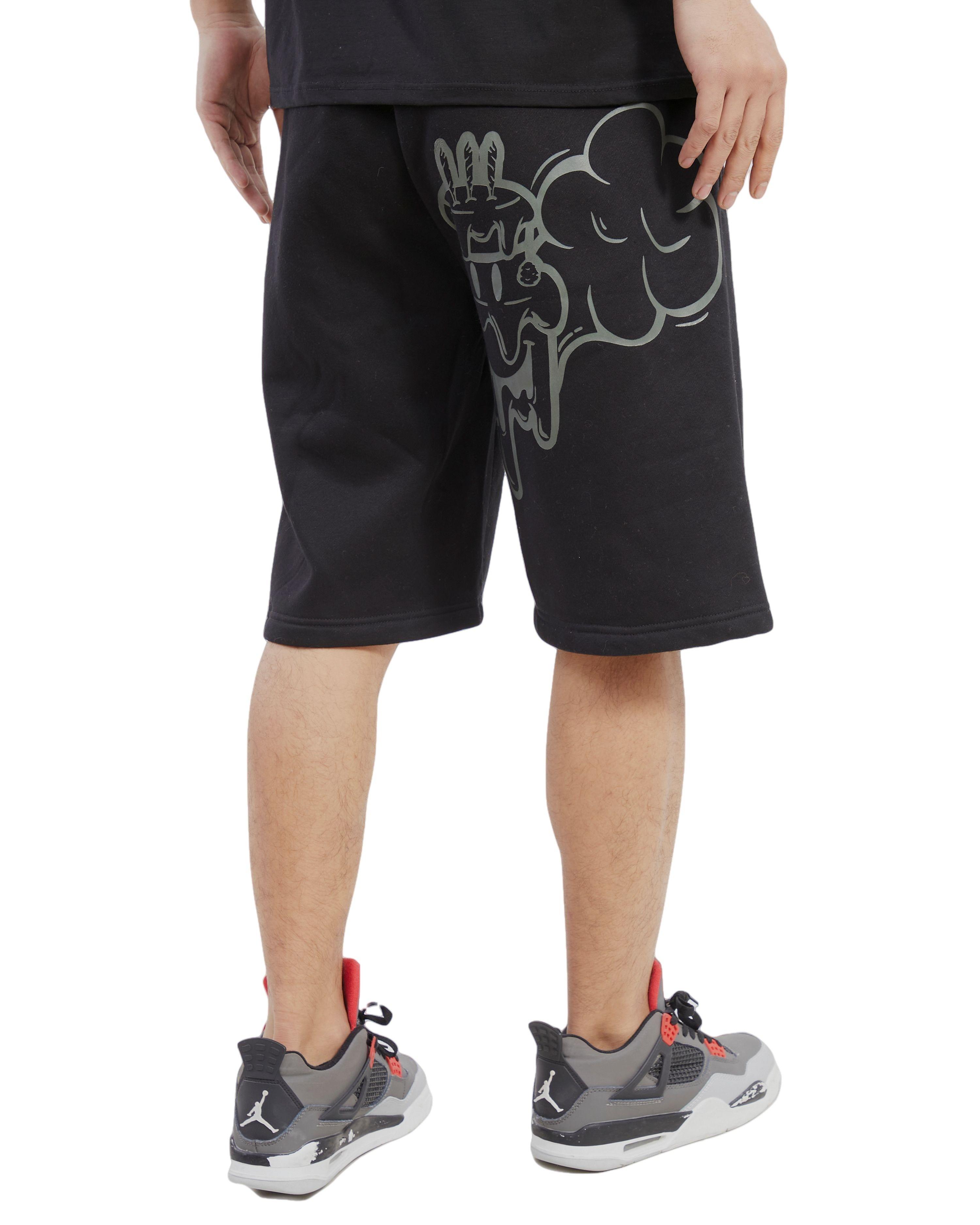 Wedding Cake Men's We Outside Fleece Shorts - Black - BLACK Thumbnail View 2