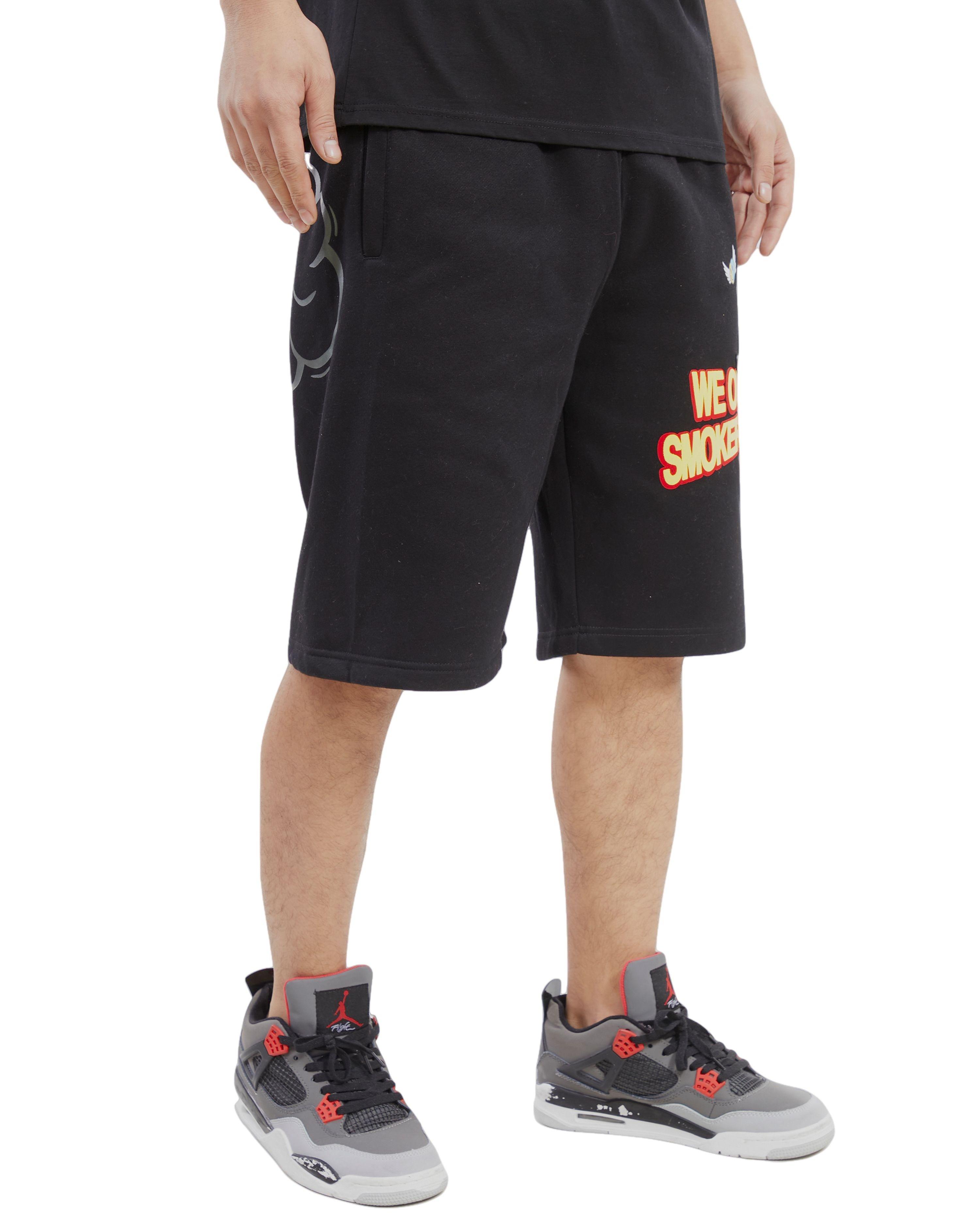 Wedding Cake Men's We Outside Fleece Shorts - Black - BLACK Thumbnail View 3