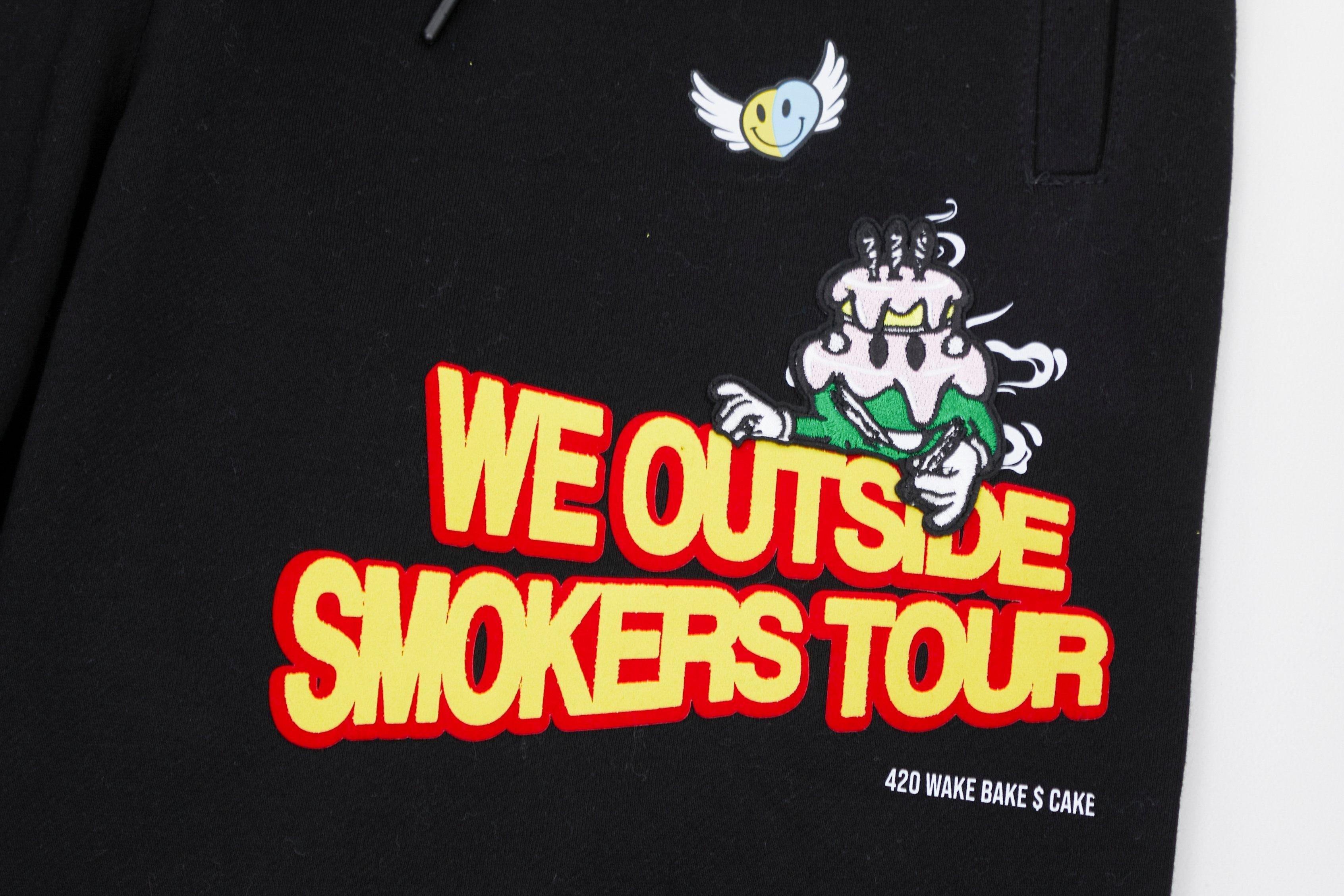 Wedding Cake Men's We Outside Fleece Shorts - Black - BLACK Thumbnail View 7