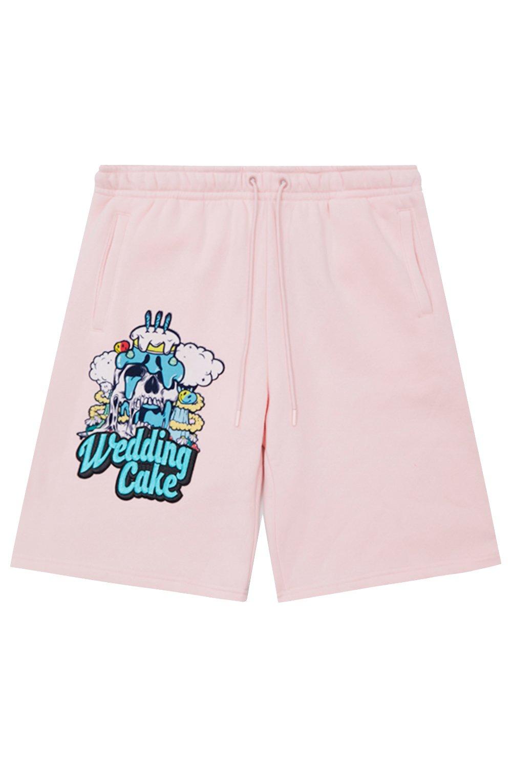 Wedding Cake Men's Madness Fleece Shorts - Pink - PINK Thumbnail View 3