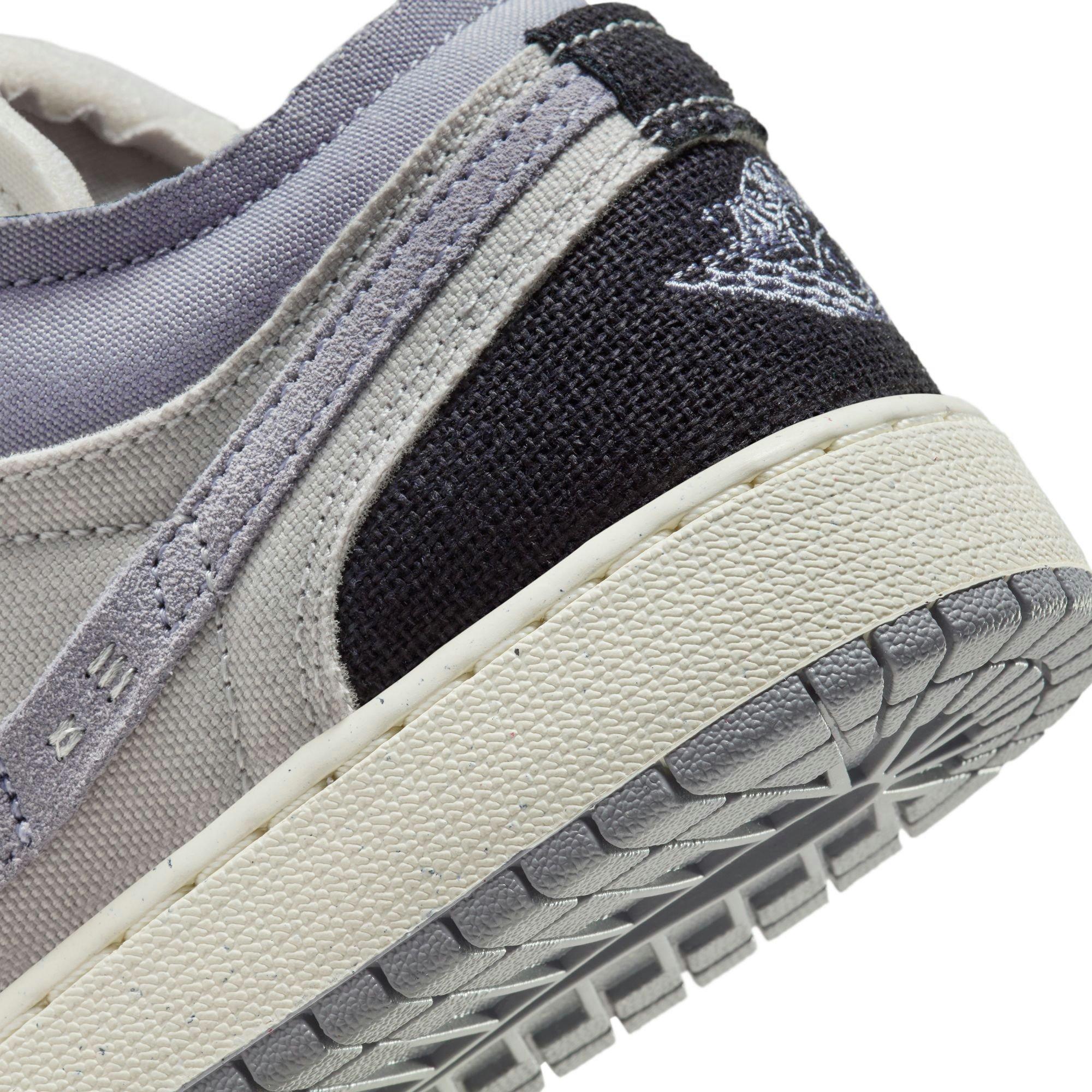 Jordan 1 Low SE "Tech Grey/Black/Cement Grey/Sail" Grade School Boys' Shoe - GREY/BLACK/WHITE Thumbnail View 11