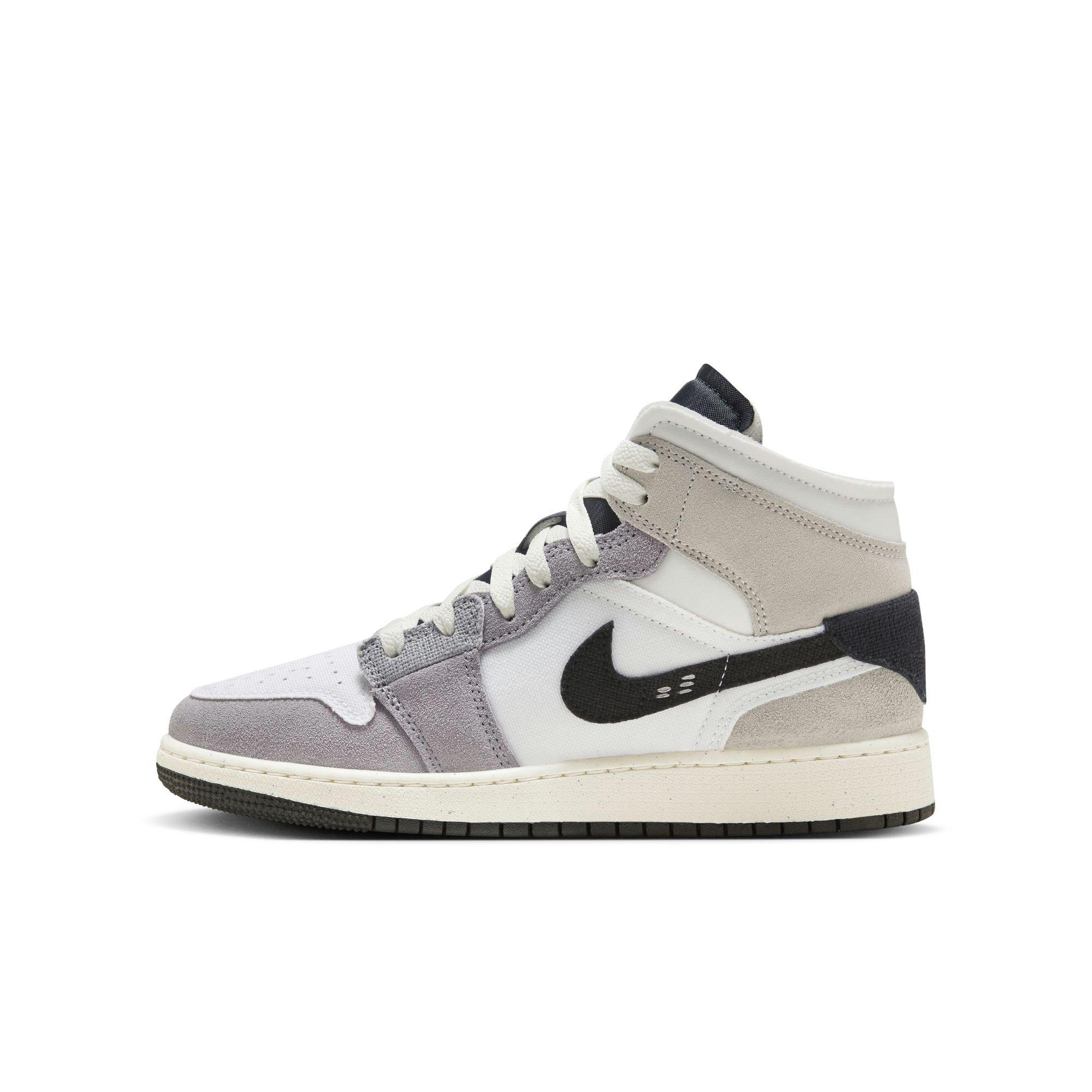 Jordan 1 Mid SE Grade School Boys' "Cement Grey/Black/White/Tech Grey" Shoe