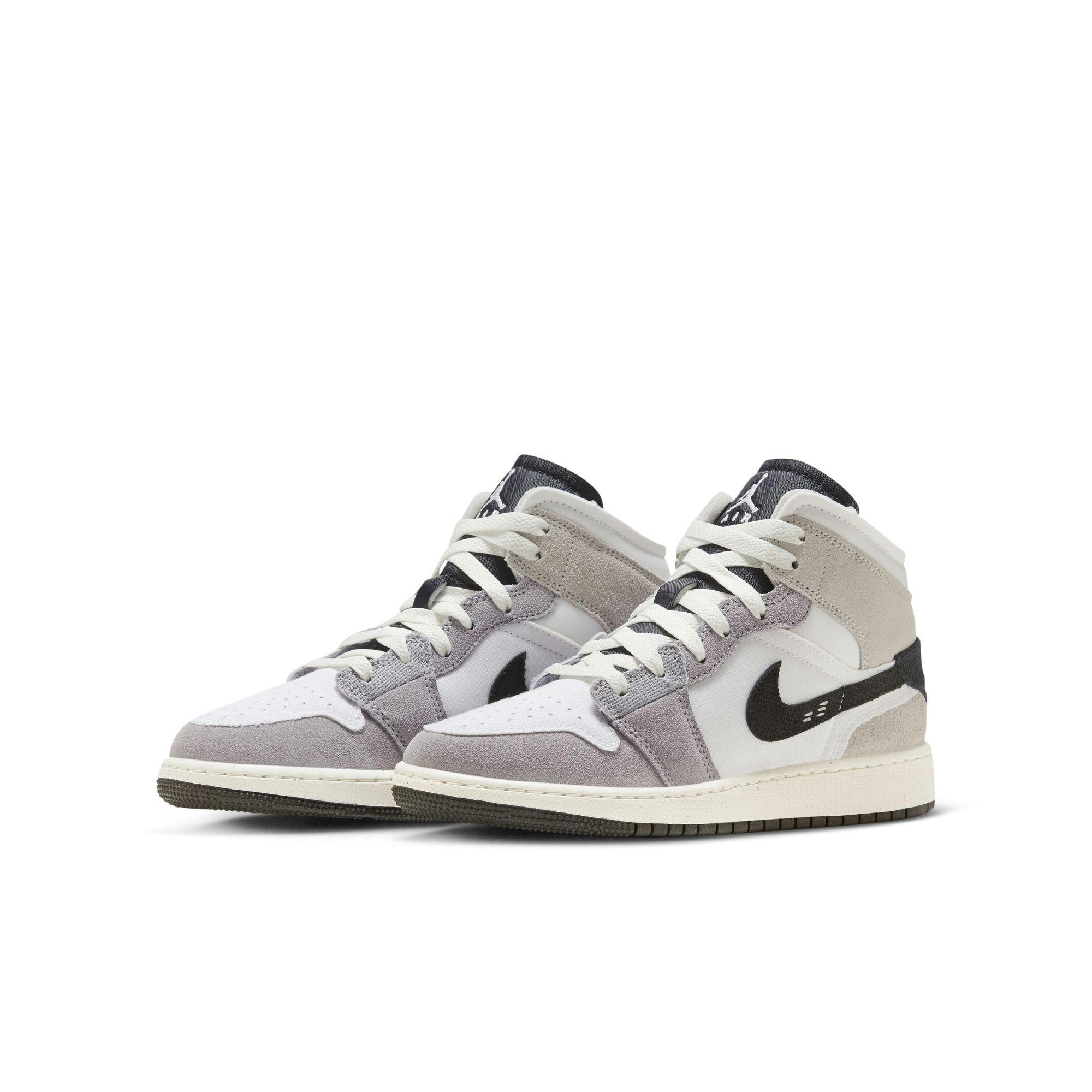 Jordan 1 Mid SE Grade School Boys' "Cement Grey/Black/White/Tech Grey" Shoe