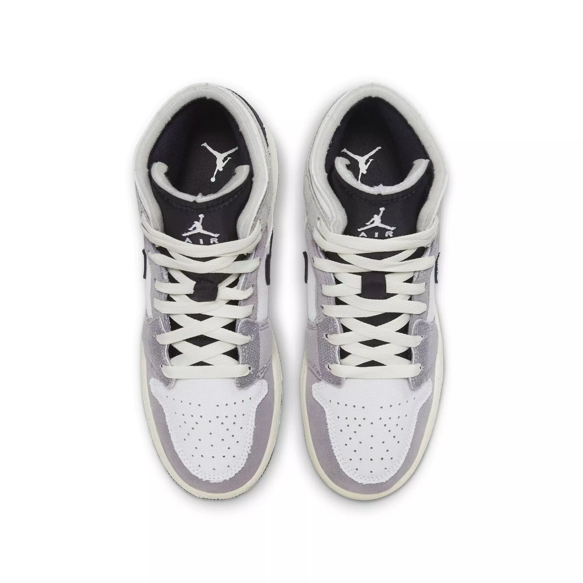 Jordan 1 Mid SE "Cement Grey/Black/White/Tech Grey" Grade School Boys' Shoe - GREY/BLACK/WHITE