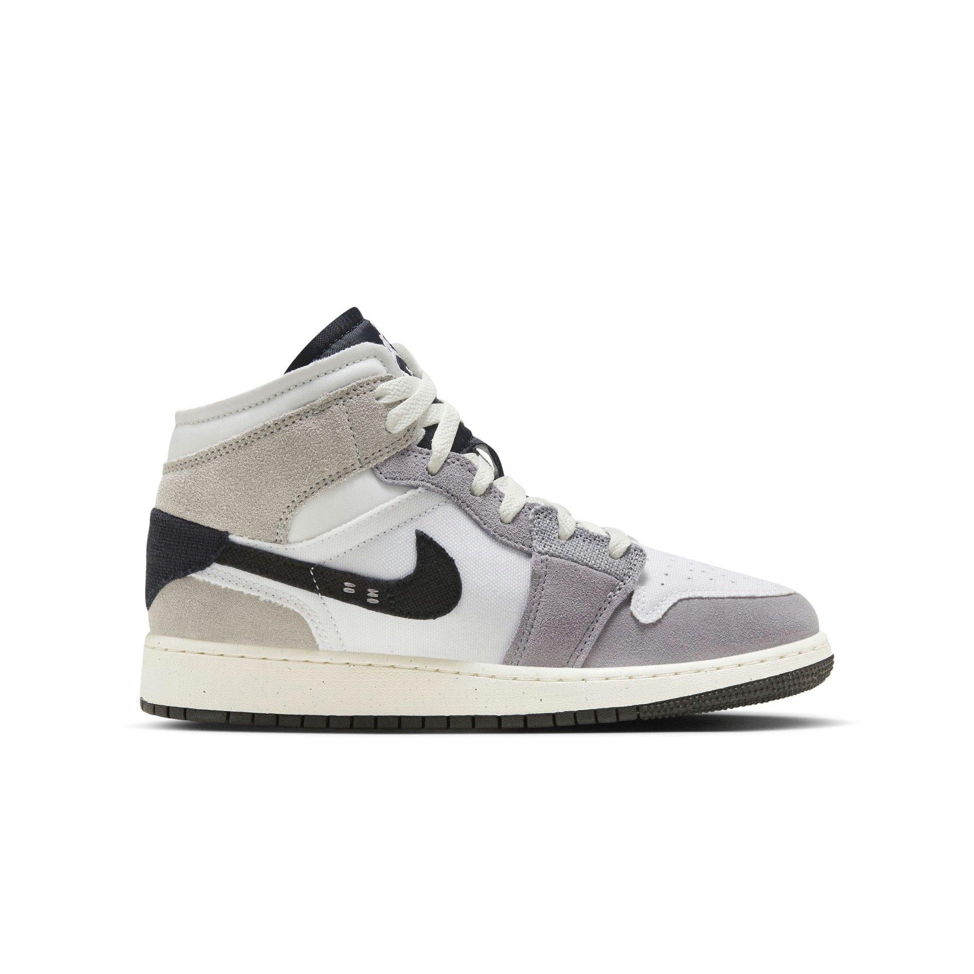 Jordan 1 Mid SE Grade School Boys' "Cement Grey/Black/White/Tech Grey" Shoe