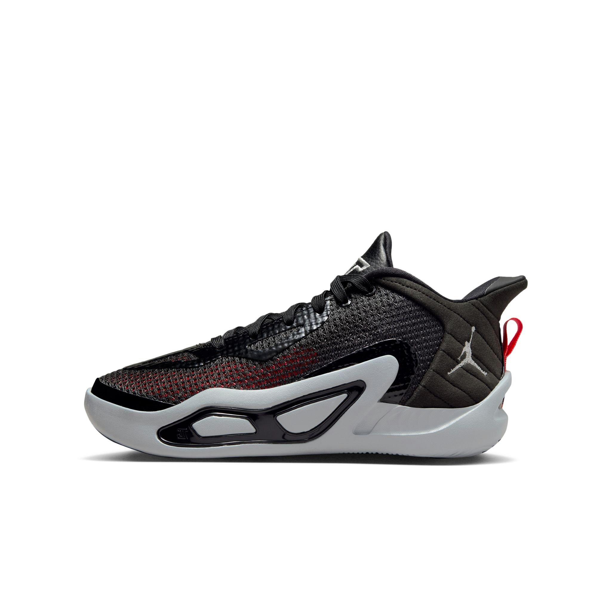 Jordan Tatum 1 "Black/Metallic Silver/Wolf Grey" Grade School Boys' Basketball Shoe - BLACK/RED Thumbnail View 4