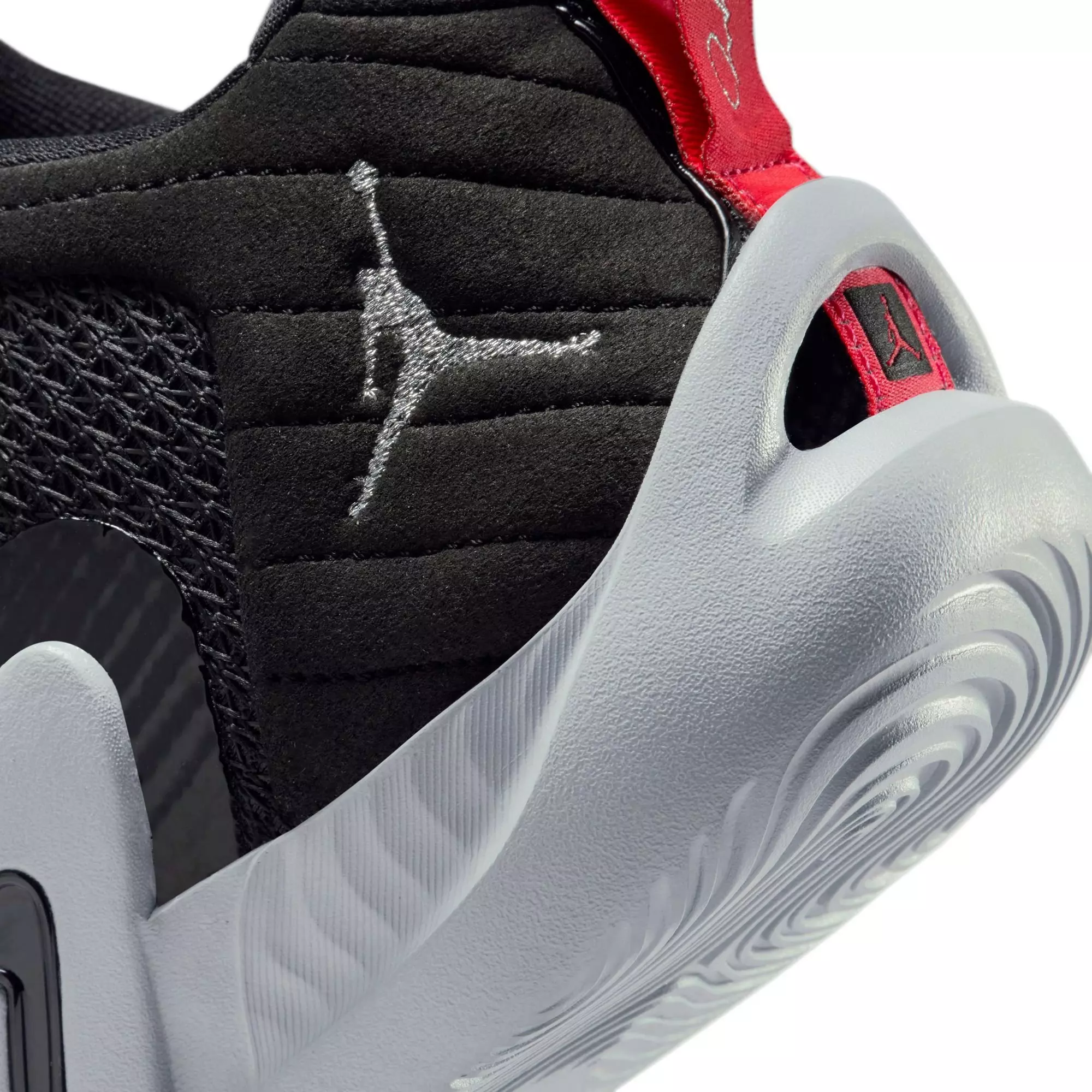 Jordan Tatum 1 "Black/Metallic Silver/Wolf Grey" Grade School Boys' Basketball Shoe - BLACK/RED