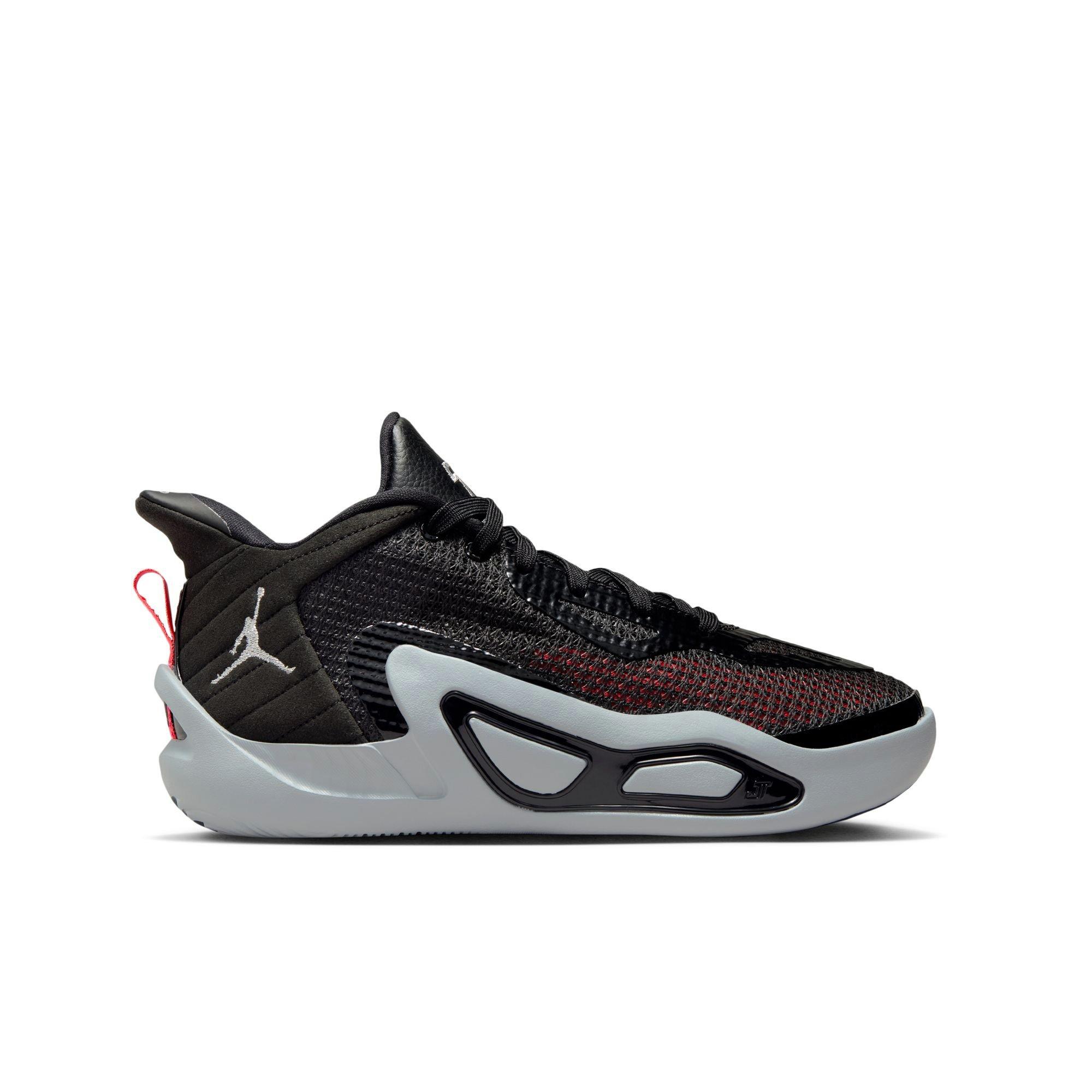 Jordan Tatum 1 "Black/Metallic Silver/Wolf Grey" Grade School Boys' Basketball Shoe - BLACK/RED Thumbnail View 1