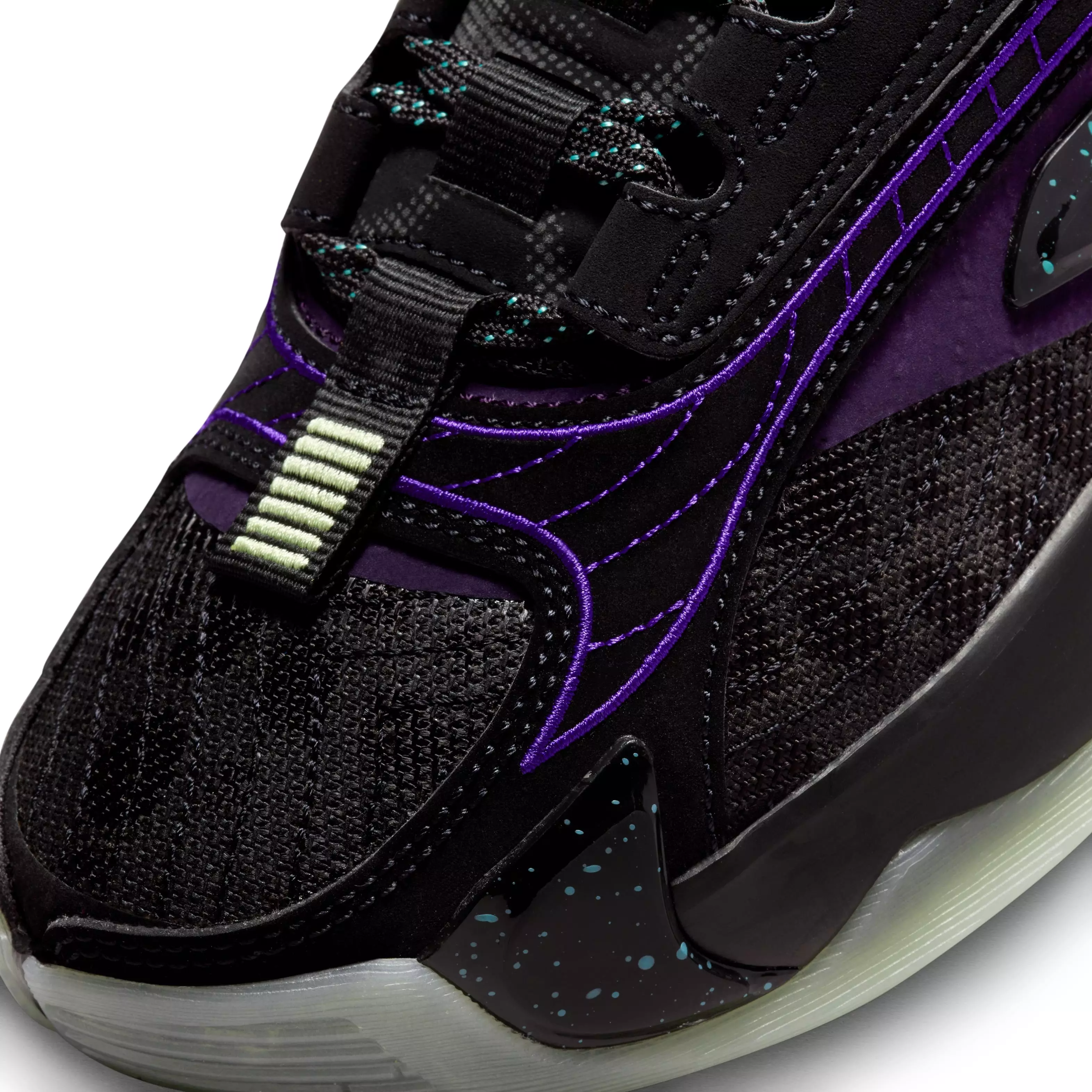 Jordan Luka 2 "Luk.AI" Grade School Kids' Basketball Shoe - BLACK/GLOW/GRAND PURPLE