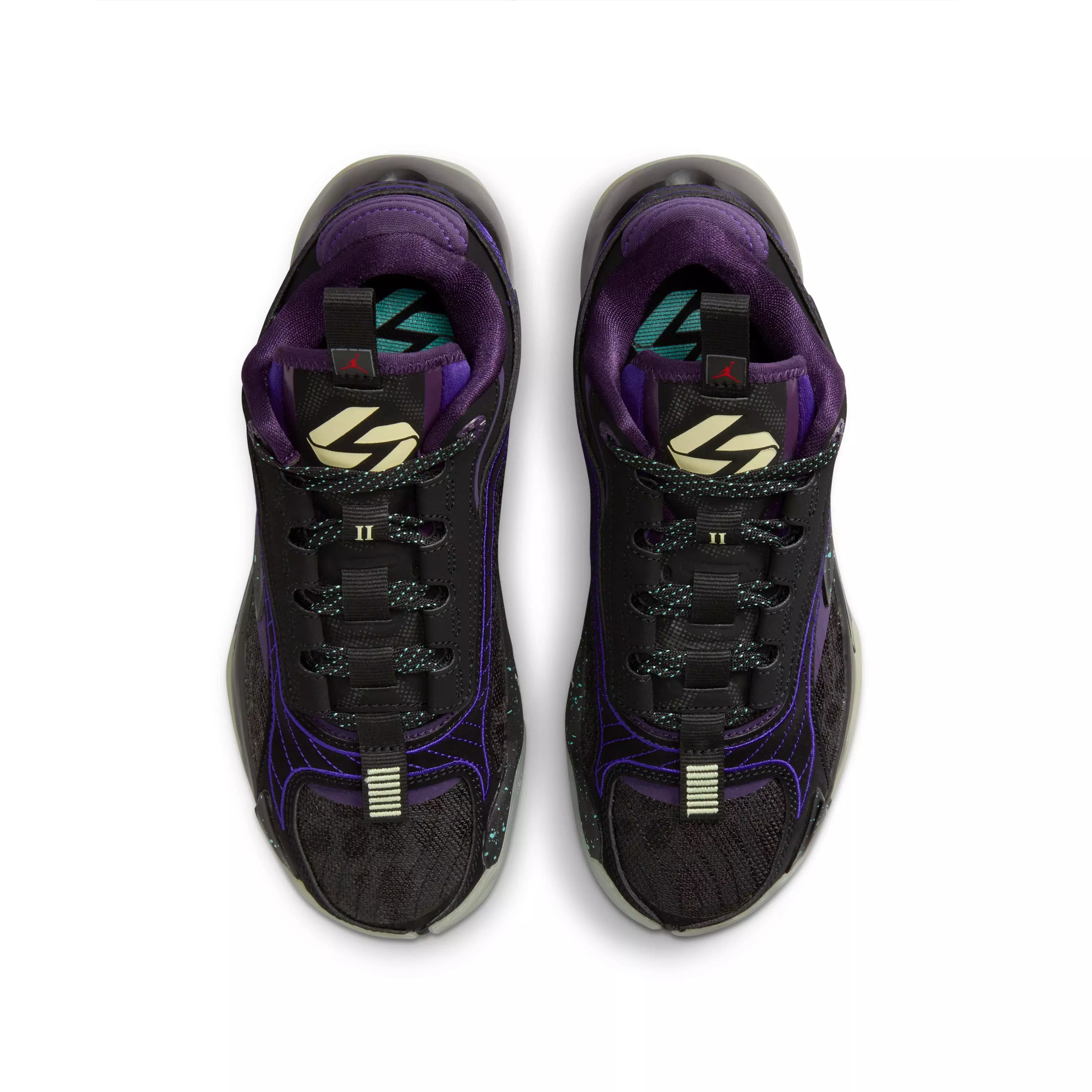 Jordan Luka 2 "Luk.AI" Grade School Kids' Basketball Shoe - BLACK/GLOW/GRAND PURPLE