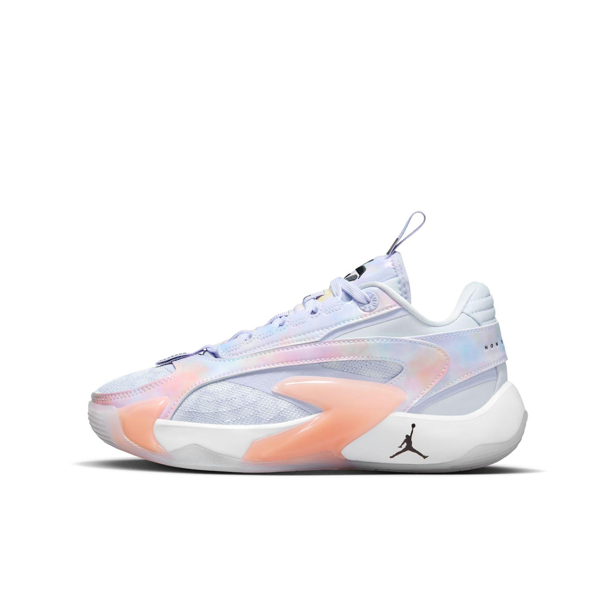 Jordan Luka 2 "Nebula" Grade School Kids' Basketball Shoe - FOOTBALL GREY/BLACK/OXYGEN PURPLE Thumbnail View 6