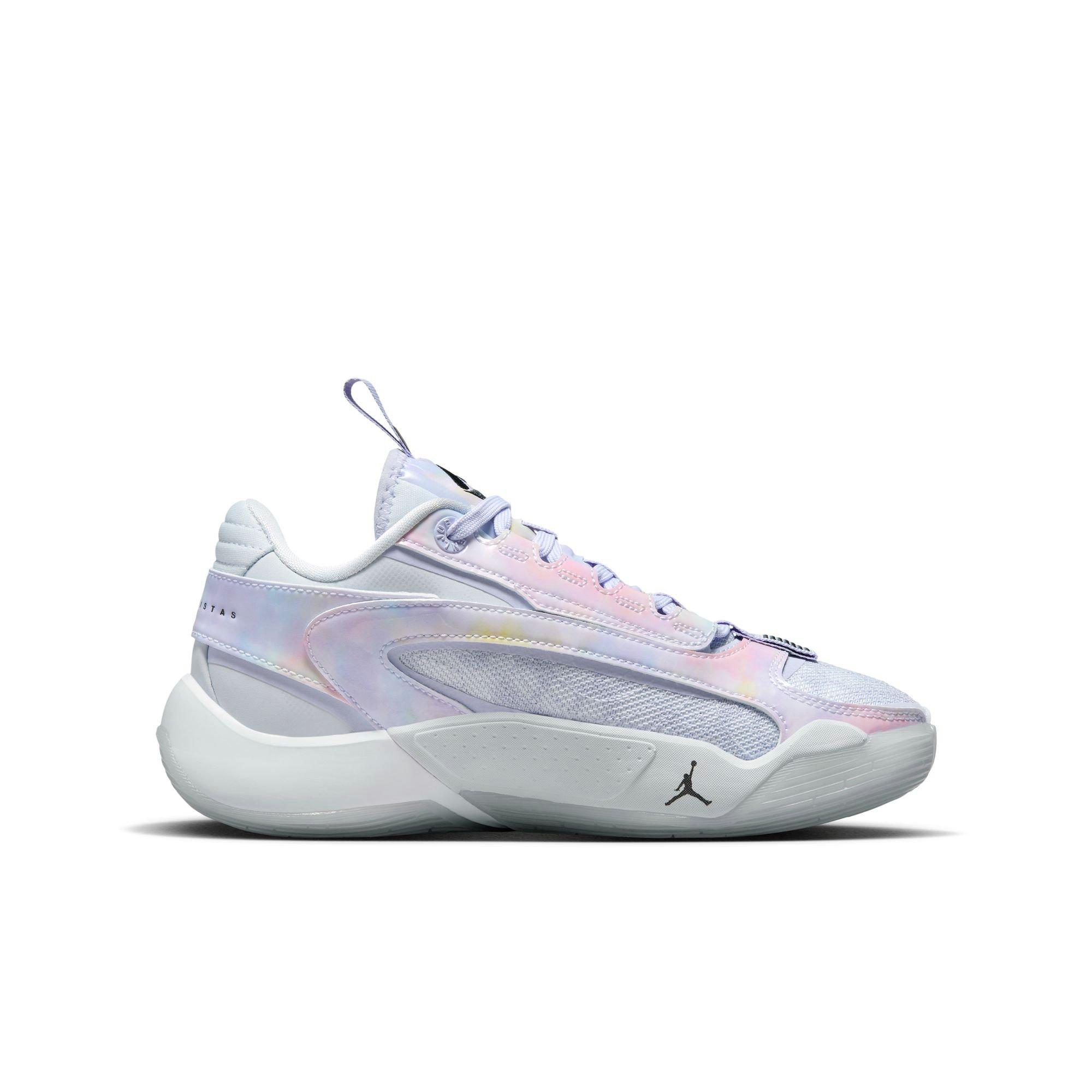 Jordan Luka 2 "Nebula" Grade School Kids' Basketball Shoe - FOOTBALL GREY/BLACK/OXYGEN PURPLE Thumbnail View 2
