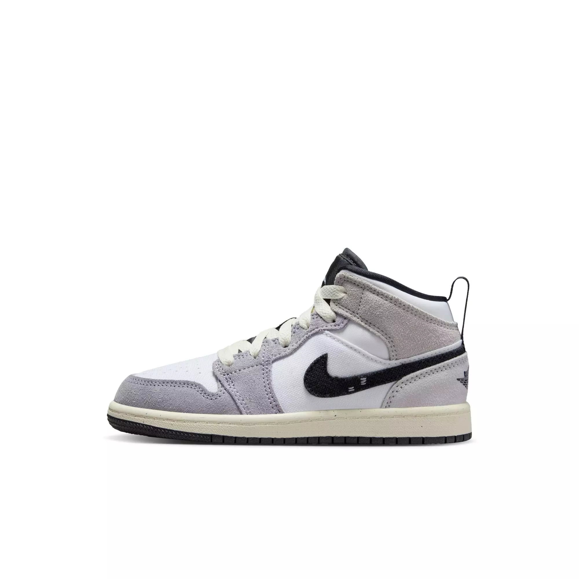 Jordan 1 Mid SE "Cement Grey/Black/White/Tech Grey" Preschool Boys' Shoe - GREY/BLACK/WHITE