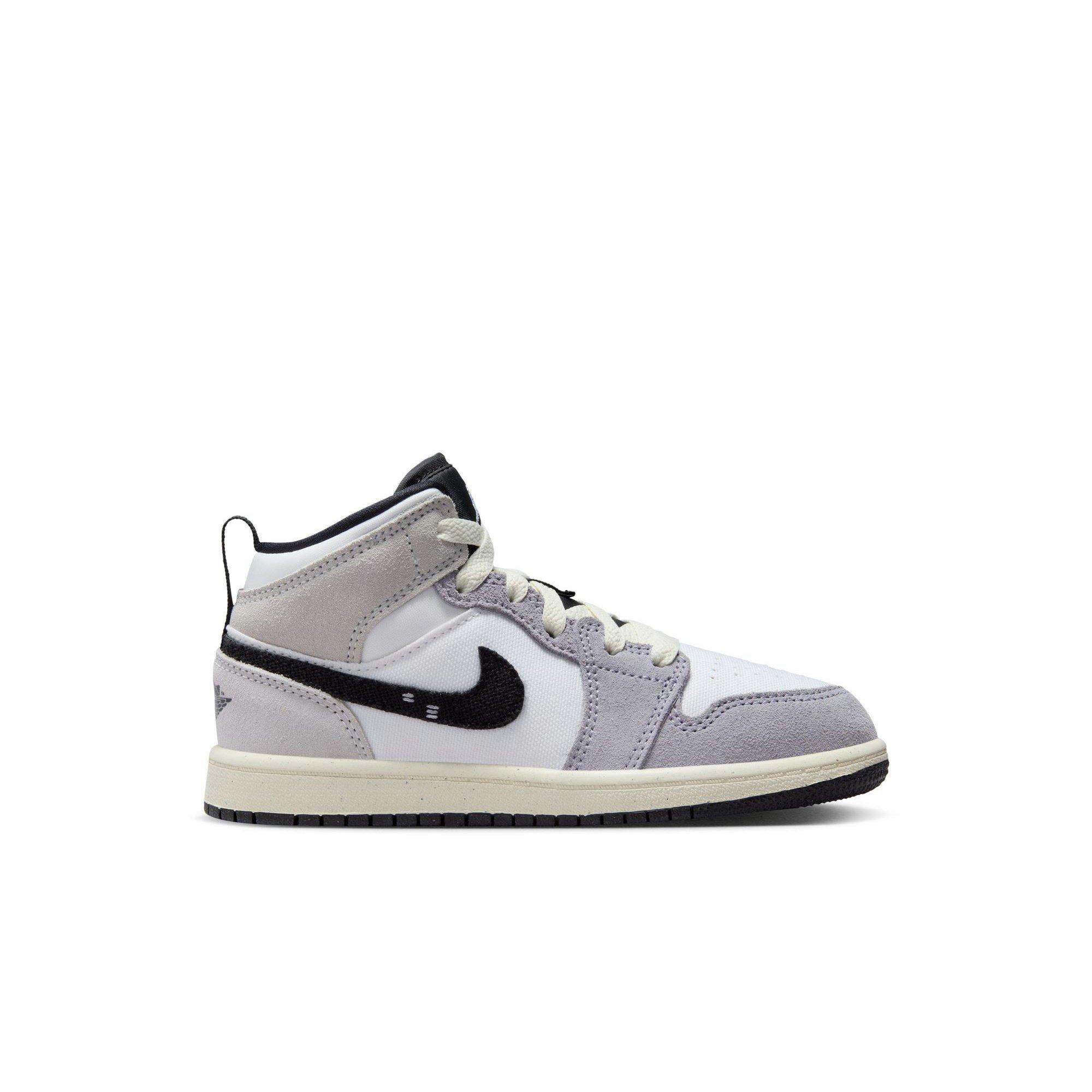 Jordan 1 Mid SE "Cement Grey/Black/White/Tech Grey" Preschool Boys' Shoe - GREY/BLACK/WHITE Thumbnail View 1
